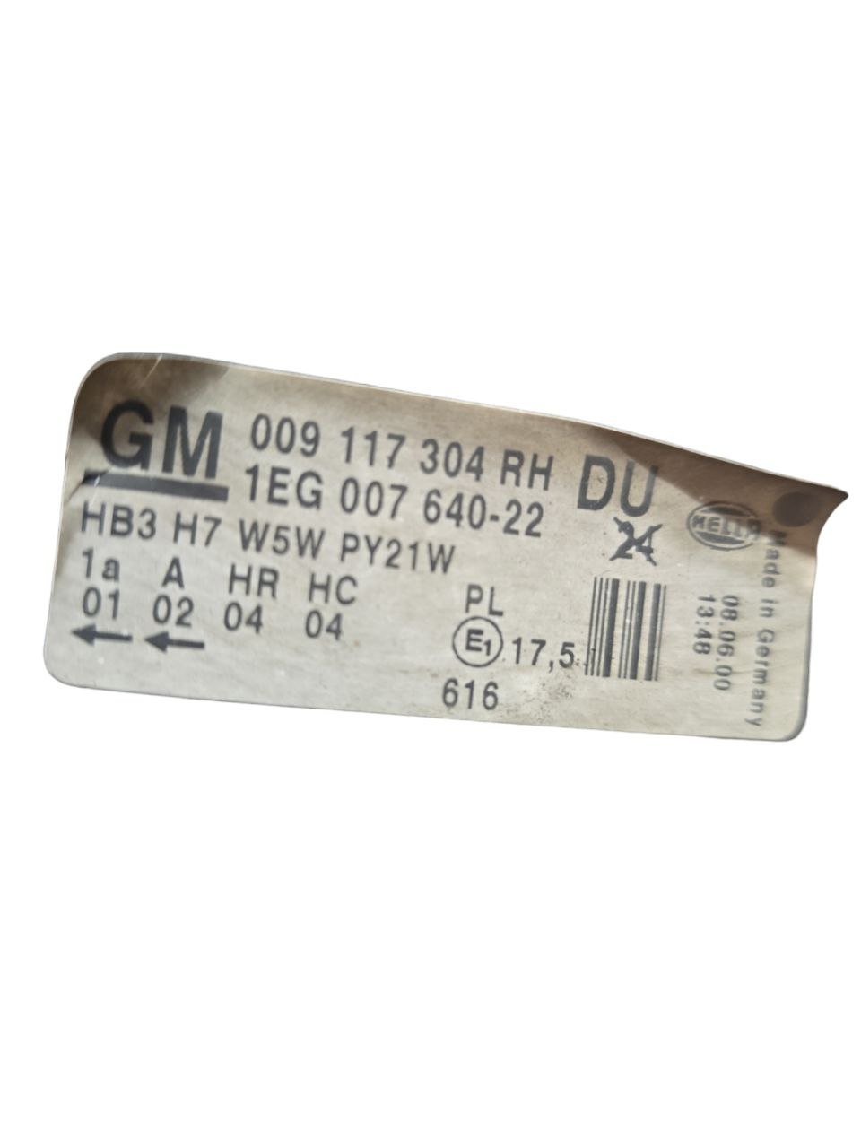 Faro / Fanale Destro Anteriore Alogeno Opel Astra G ( 1998 - 2006 ) Cod : 009117304 - F&P CRASH SRLS - Ricambi Usati