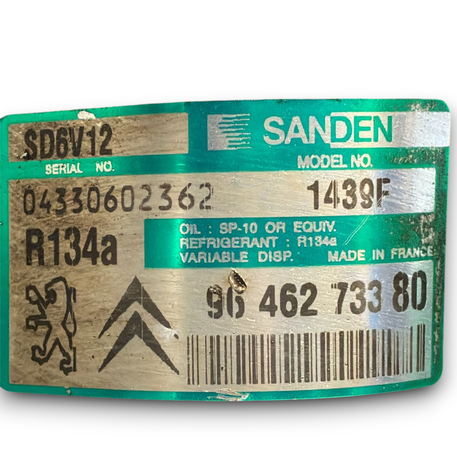 Compressore aria condizionata citroen c3 1.2 benzina cod : 9646273380 (2016 - 2023)