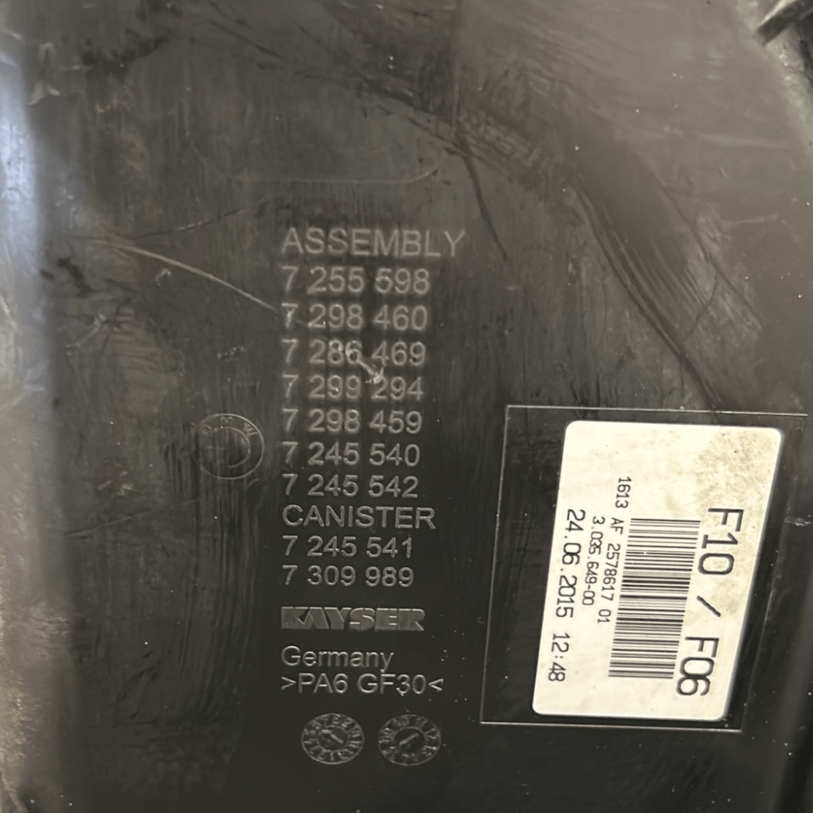 Activated Carbon Filter Bmw 6 Series Gran Coupé 3.0 Petrol code:7255598 (2012 > 2018) - F&P CRASH SRLS - Used Parts