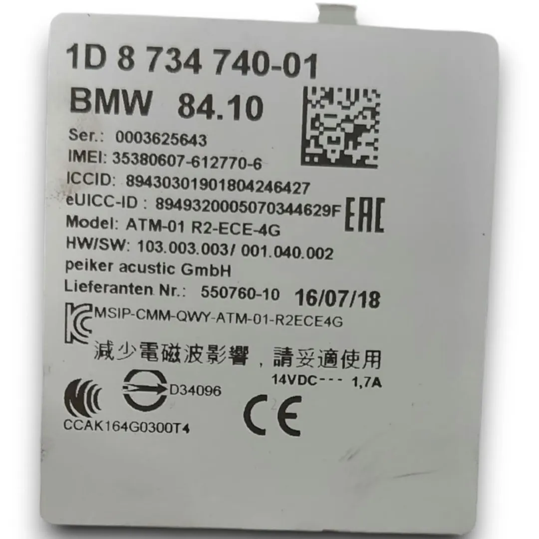 Dettaglio Centralina telematica BMW X2 F39 2017–2024 OEM 8734740-01 - foto 2