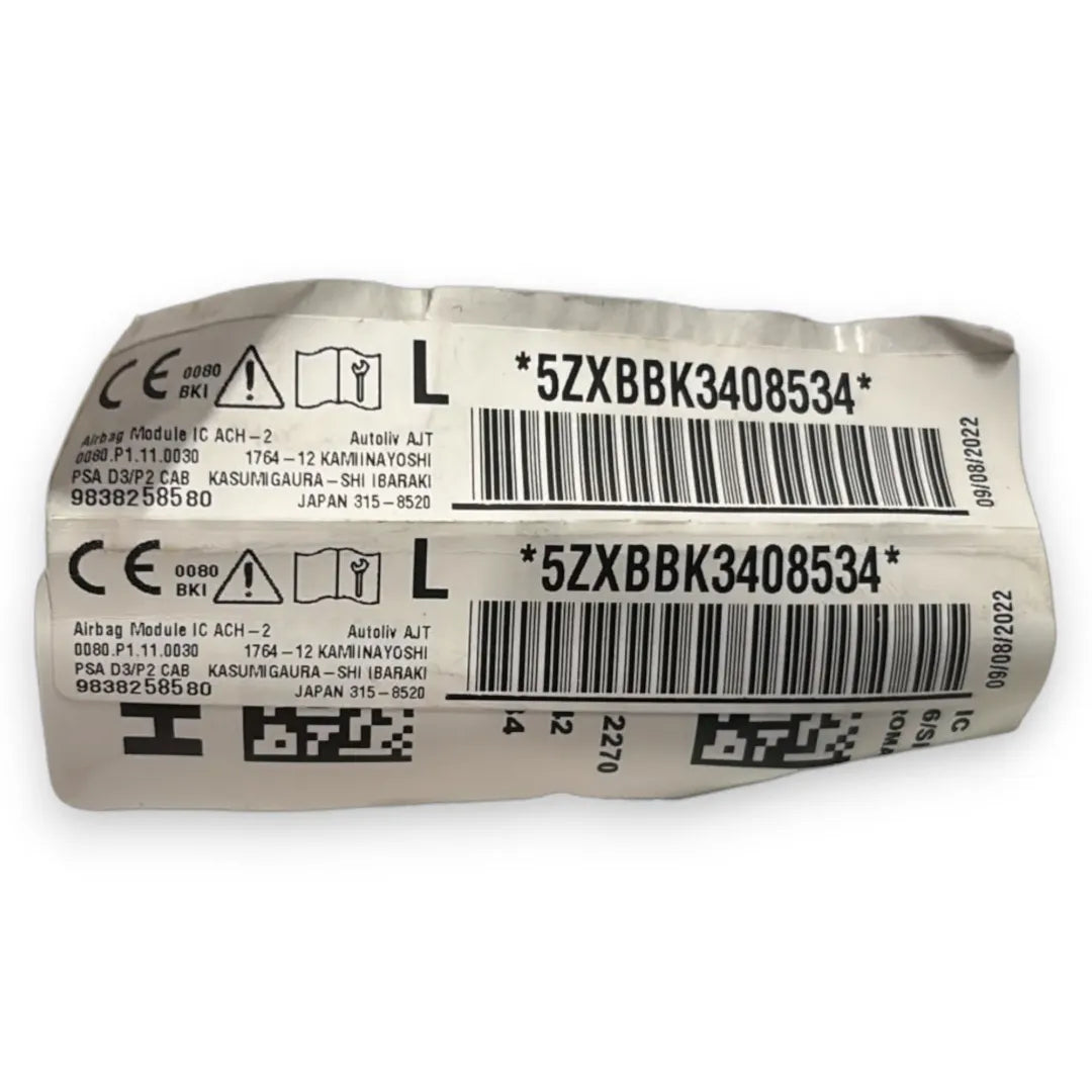Dettaglio Airbag a tendina sinistro Peugeot 2008 2019–2023 OEM 9838258580 - foto 2
