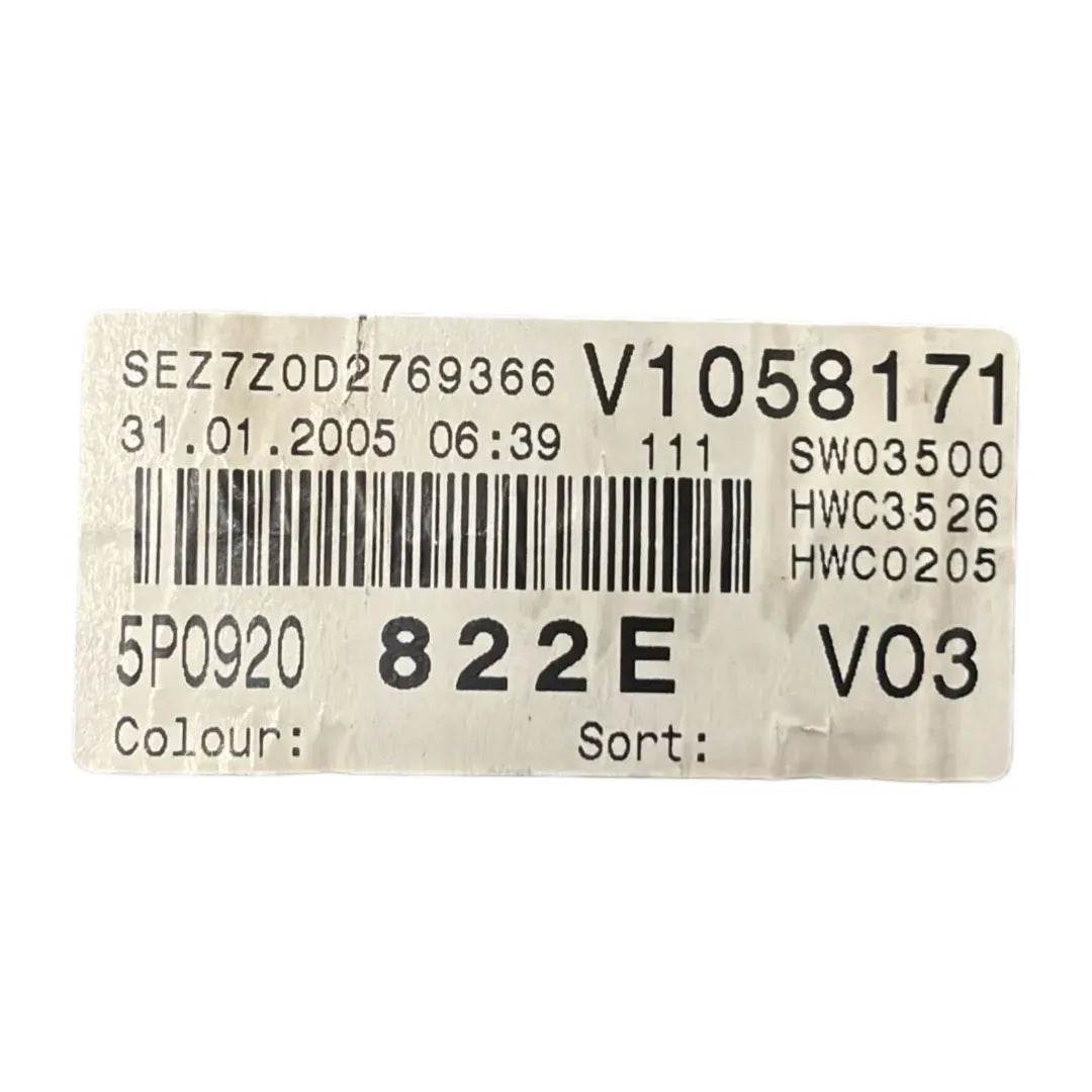 Dettaglio Quadro strumenti con tachimetro e contachilometri SEAT Altea 5P cod. V1058171 - foto 3