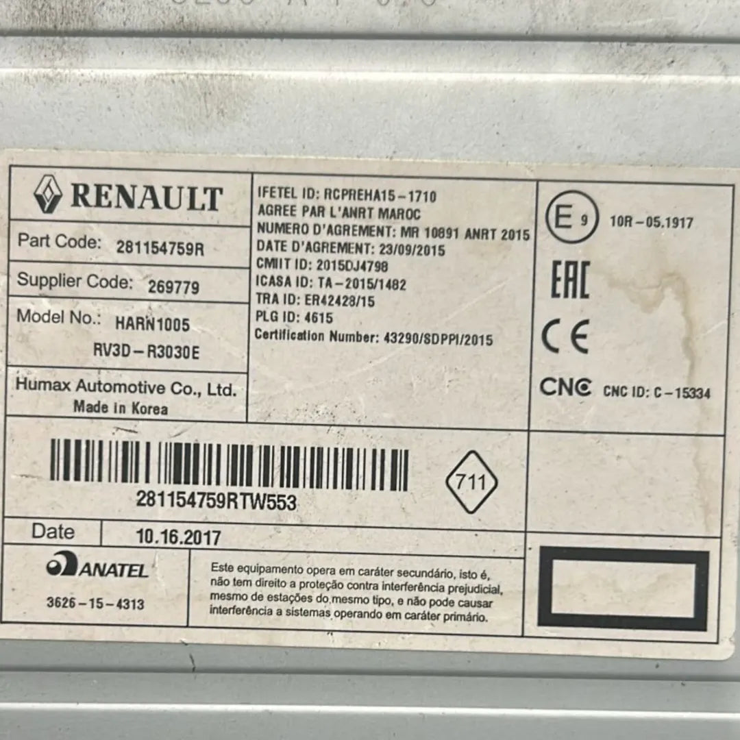 Dettaglio Autoradio Dacia Lodgy OEM 281157850R - foto 3