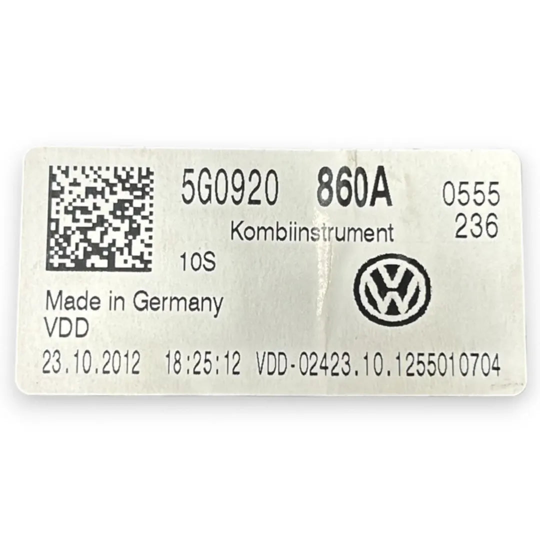 Dettaglio Quadro strumenti con tachimetro e contachilometri Volkswagen Golf cod. 5G0920860A - foto 3