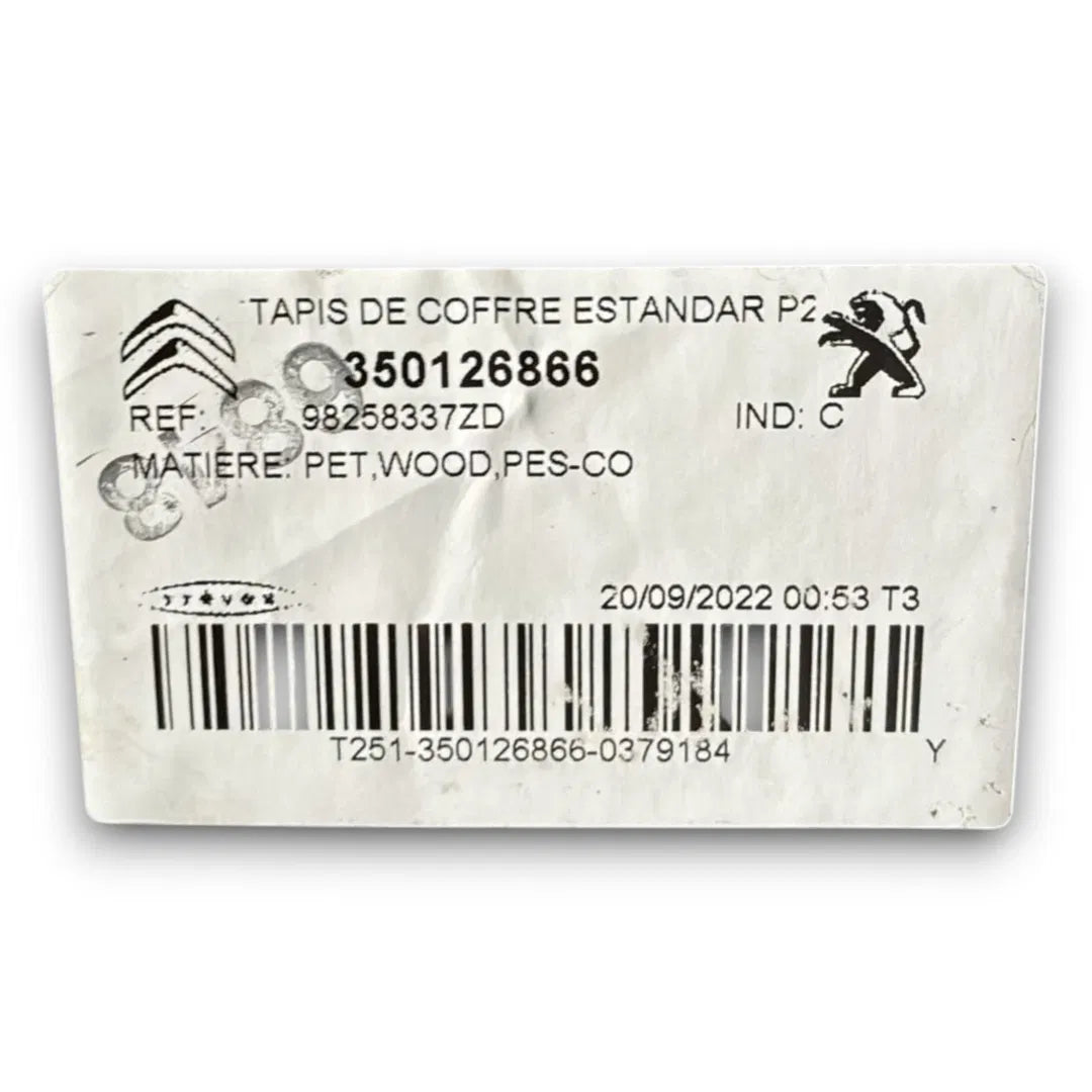 Dettaglio Tappeto per bagagliaio Peugeot 2008 2019–2023 OEM 98258337ZD - foto 3