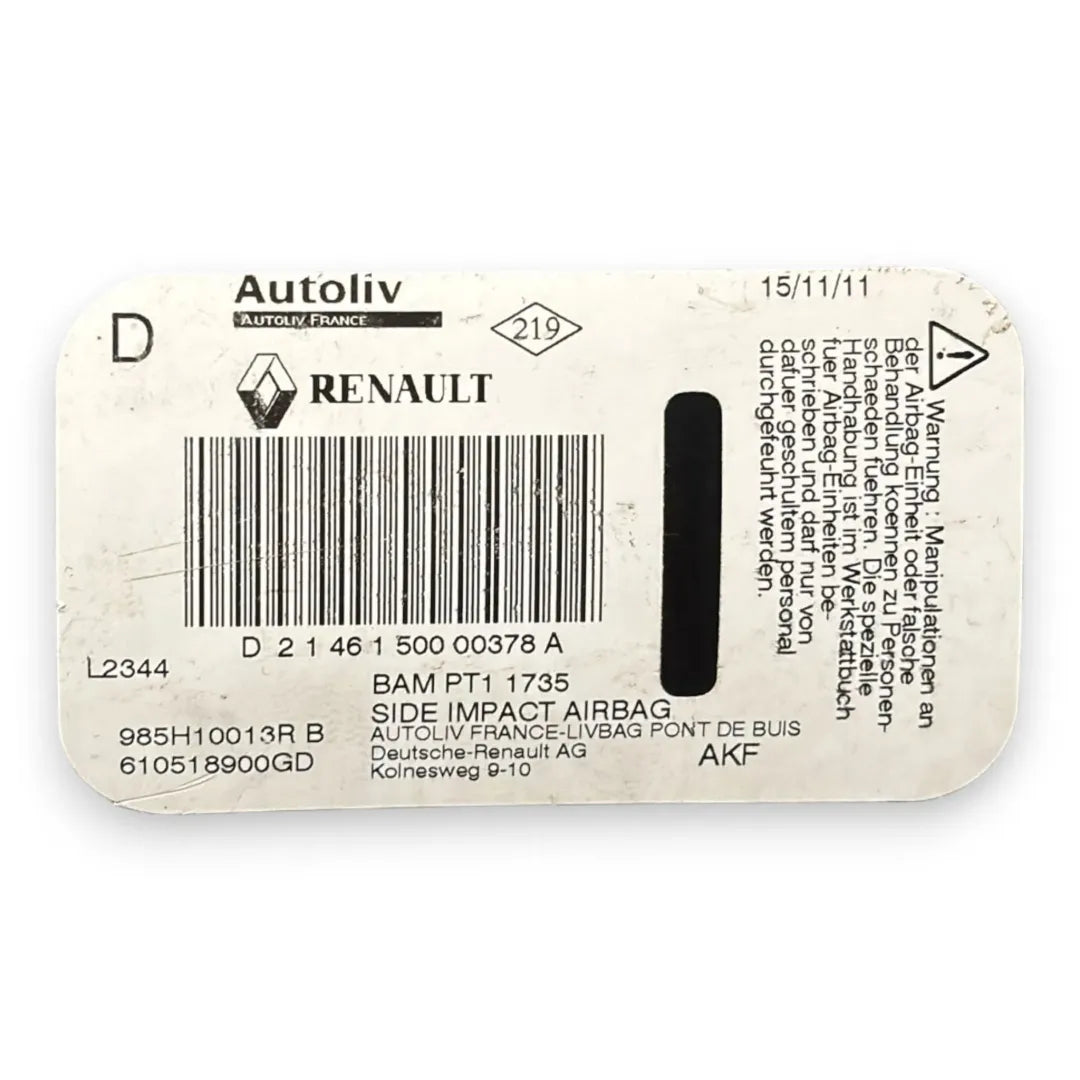 Dettaglio Airbag sedile destro Renault Megane 3ª Serie cod. 985H10013R - foto 3