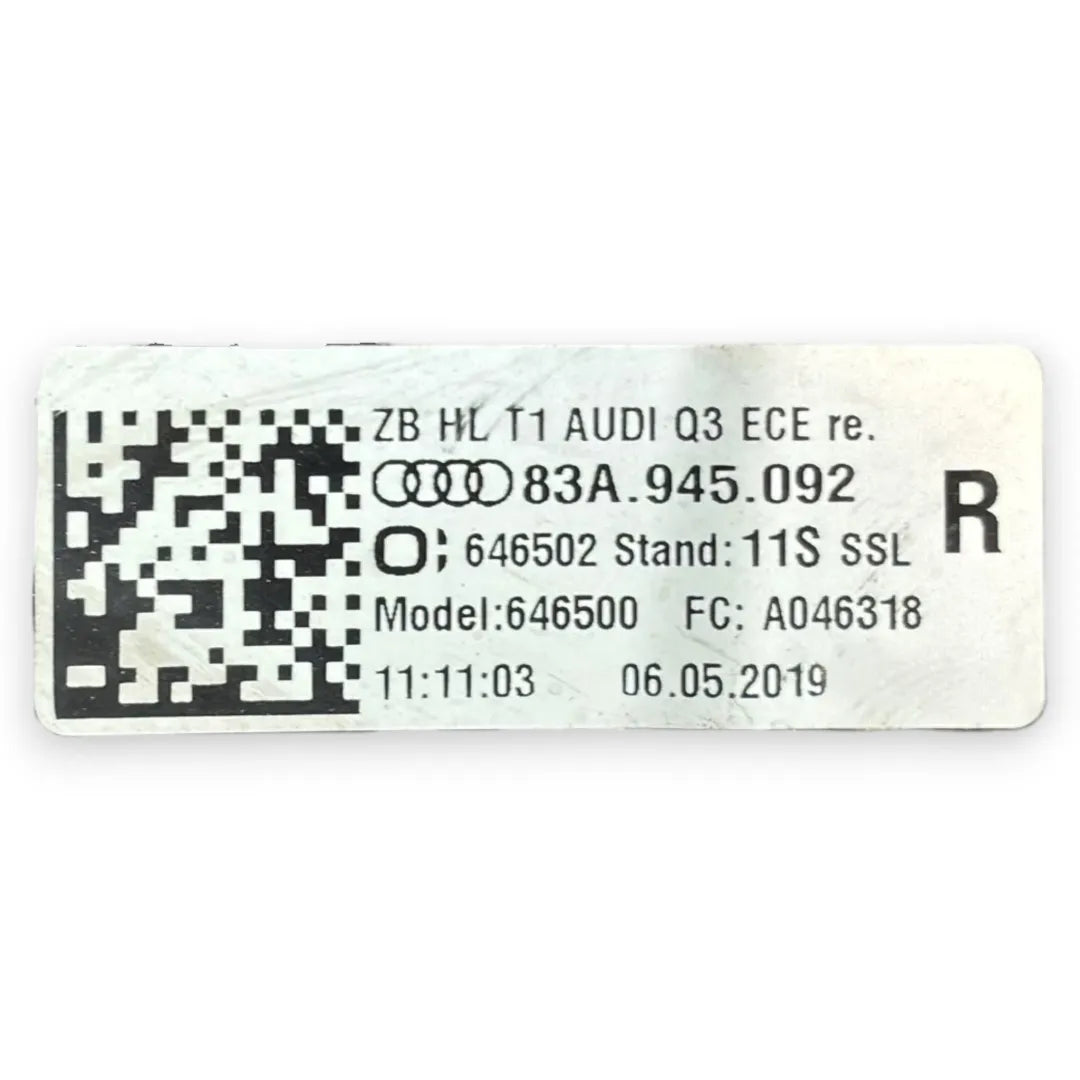 Dettaglio Fanale posteriore esterno destro Audi Q3 SPB F3N OEM 83A945070 - foto 3