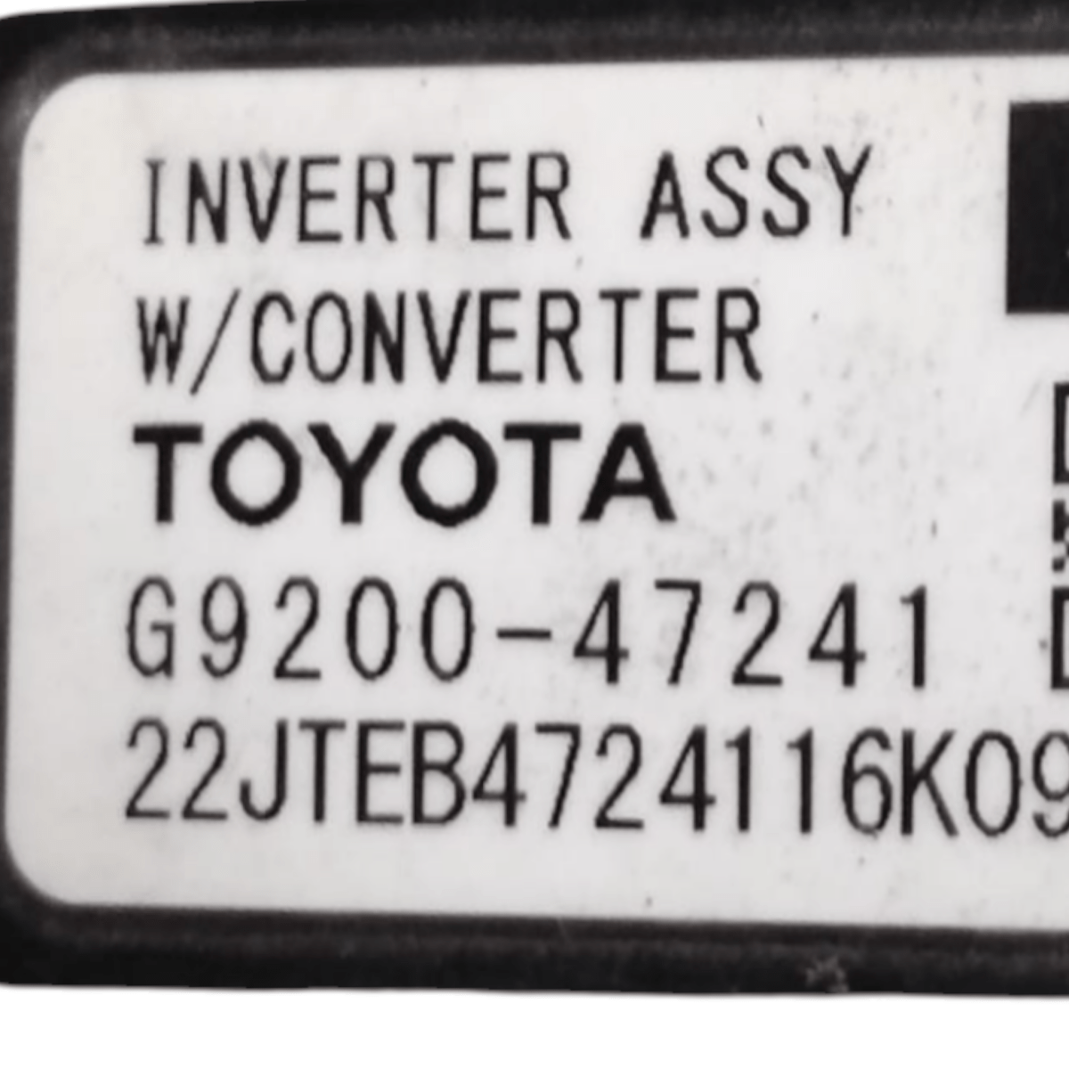 Inverter toyota c - hr 1.8 benzina / hybrid cod: g920047421 (2016 - ) - F&P CRASH SRLS - Ricambi Usati