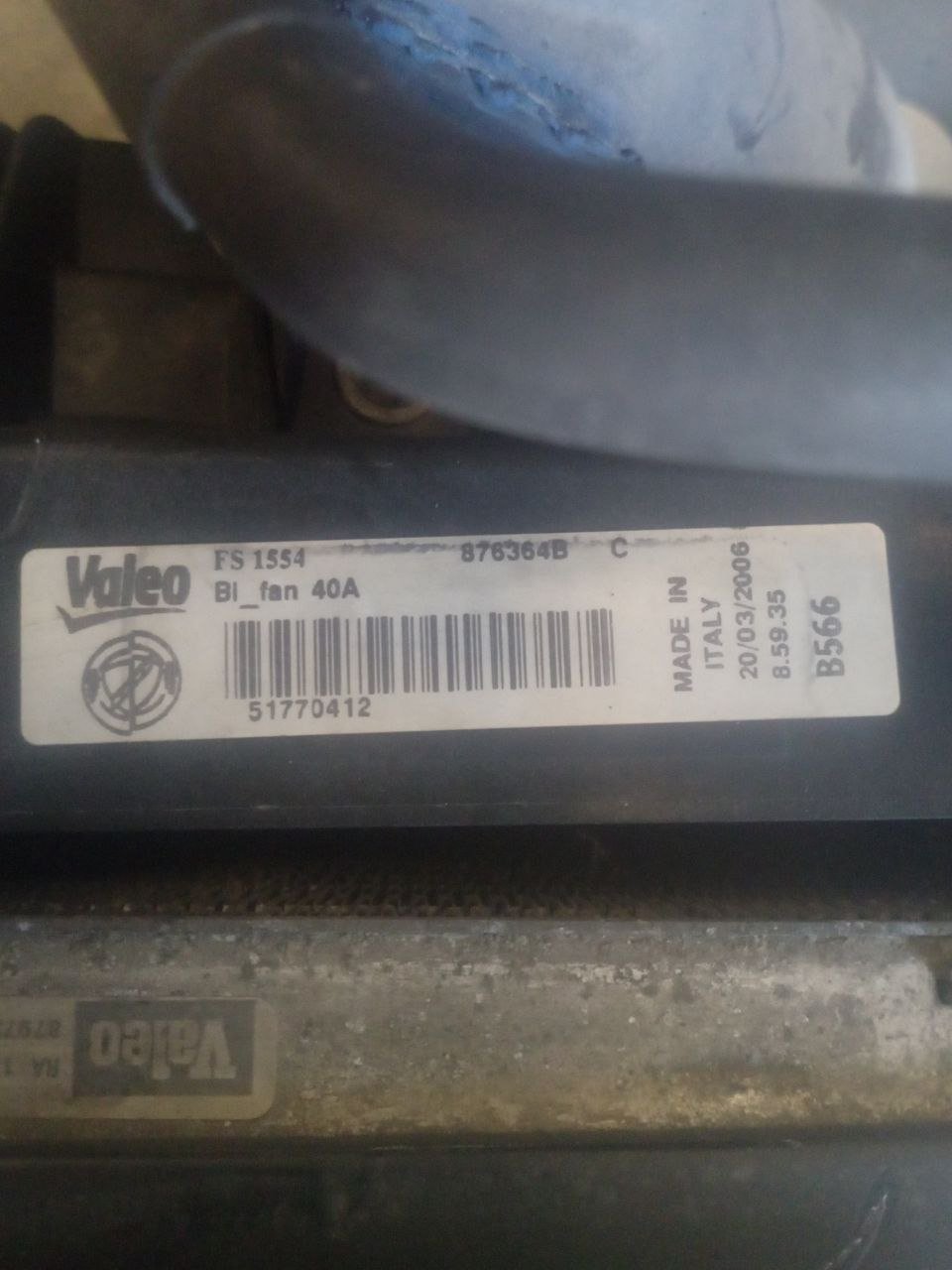 Complete Radiator Kit Fiat Croma 1.9 diesel (2006) cod: 51770412 / 876364B - F&P CRASH SRLS - Used Parts