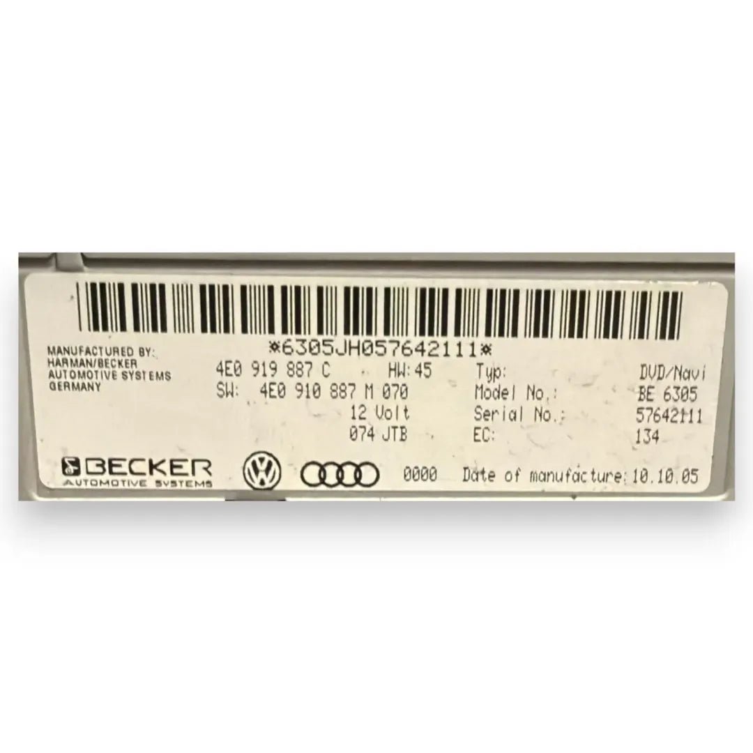 Dettaglio Lettore DVD per autoradio Audi A6 4F 2004–2009 cod. 4E0910887M070 - foto 3