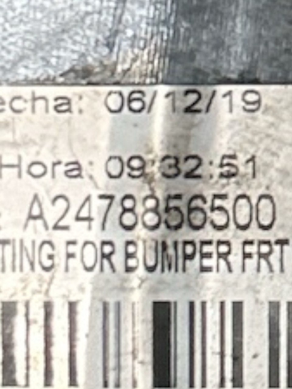 Mercedes Benz GLB (X247) (2019 > ) cod . A2478856500 Modanatura Paraurti Anteriore Superiore - F&P CRASH SRLS - Ricambi Usati