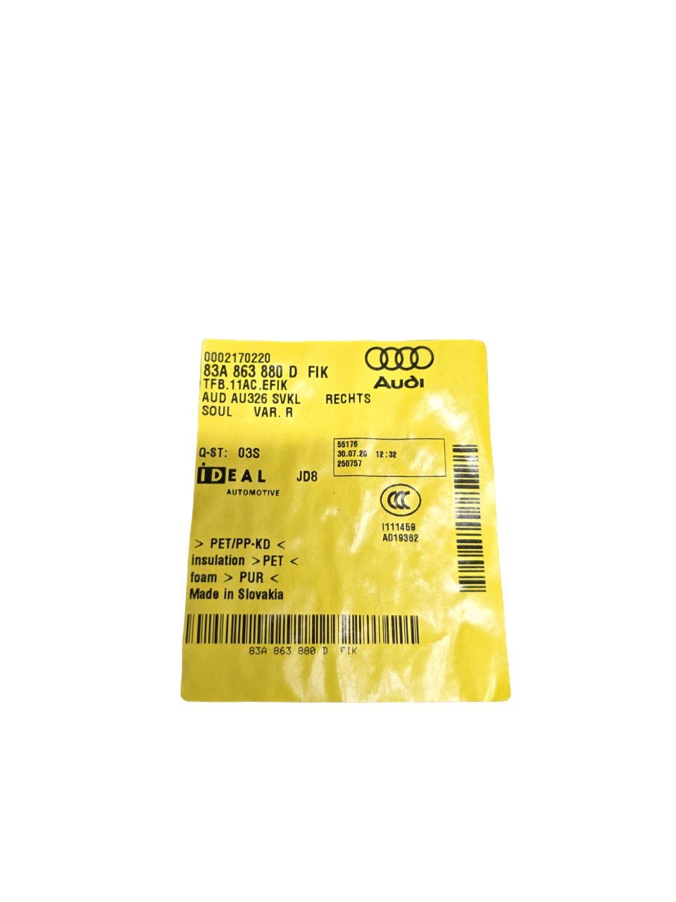 MODANATURA INTERNA BAGAGLIAIO DESTRA AUDI Q3 F3 (2018>) Cod : 83A863880D - F&P CRASH SRLS - Ricambi Usati