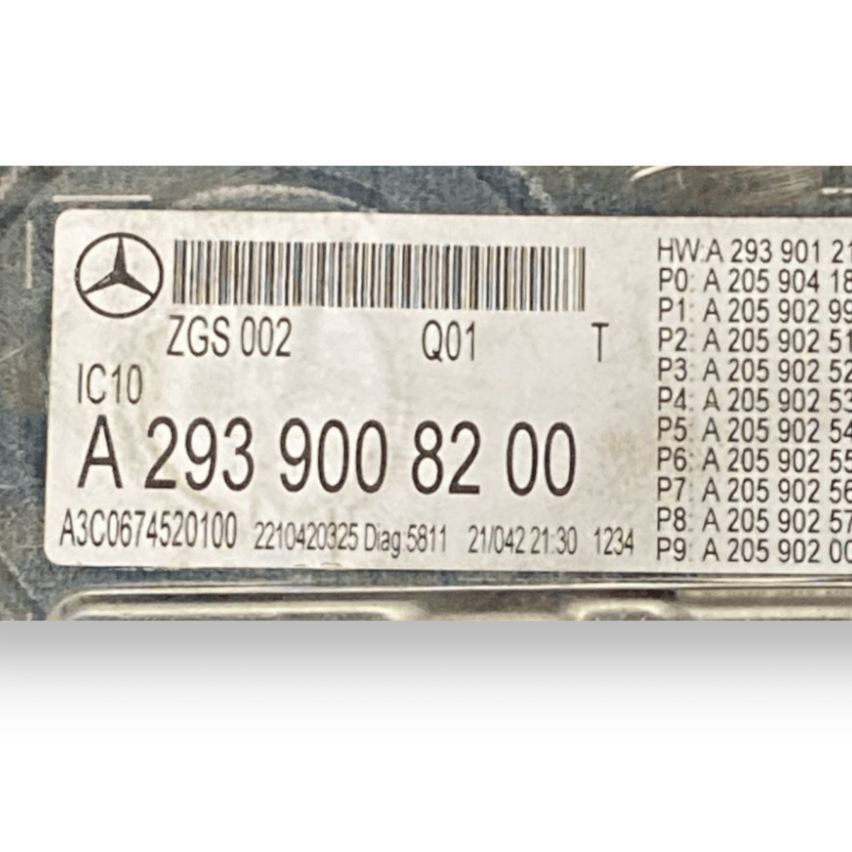 Mercedes-Benz EQC instrument panel control module cod:a2939008200 (2019 - 2023) - F&P CRASH SRL - Used Parts