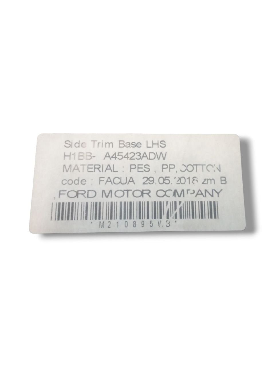 Carpet Left Side Rear Trunk (sx) Ford Fiesta mk7 (2018) code: A45423ADW - F&P CRASH SRLS - Used Parts