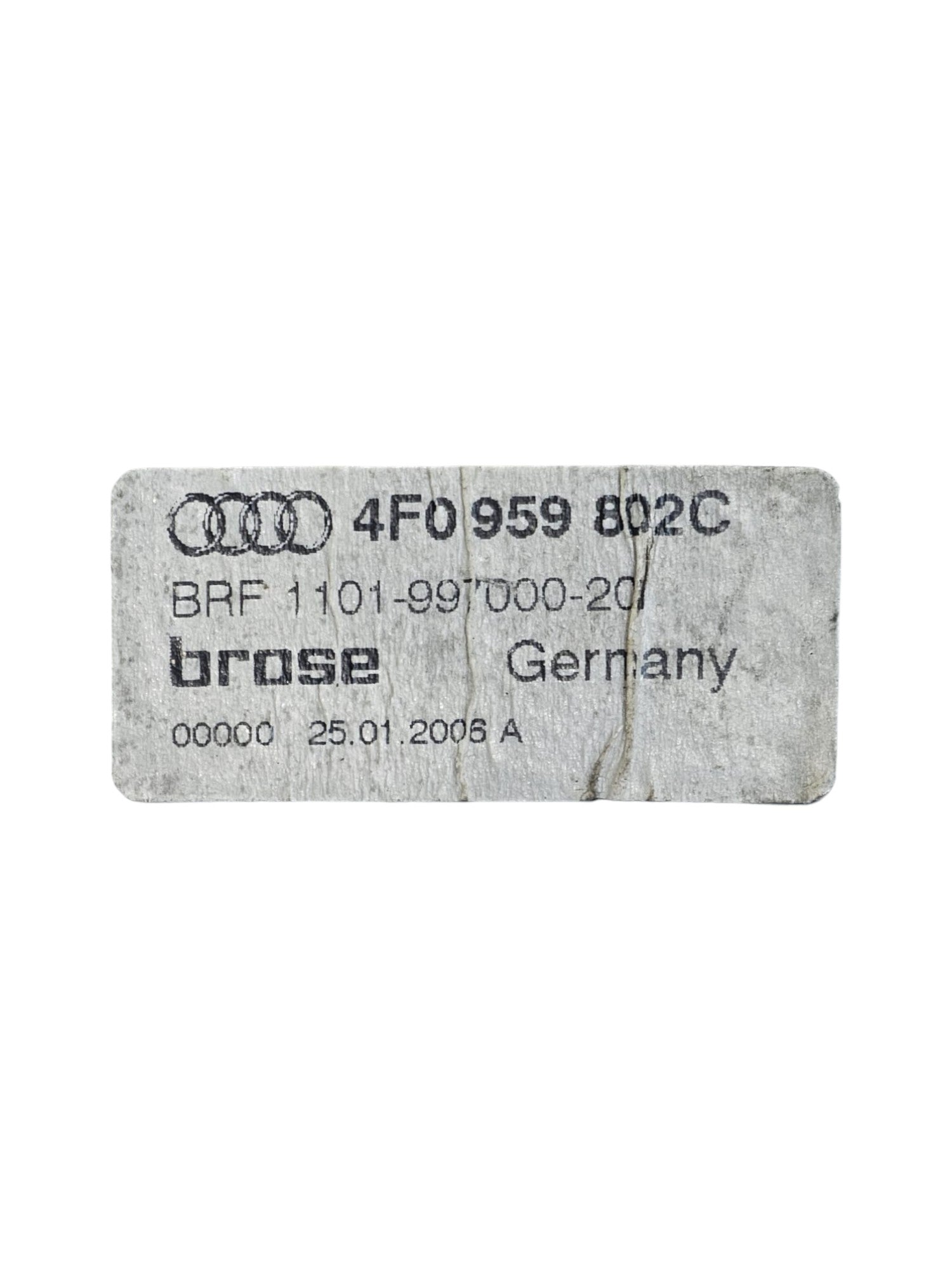 Rear Window Regulator Motor Right Audi A6 C6 Code:4F0959802C (2004 - 2011) - F&P CRASH SRLS - Used Parts