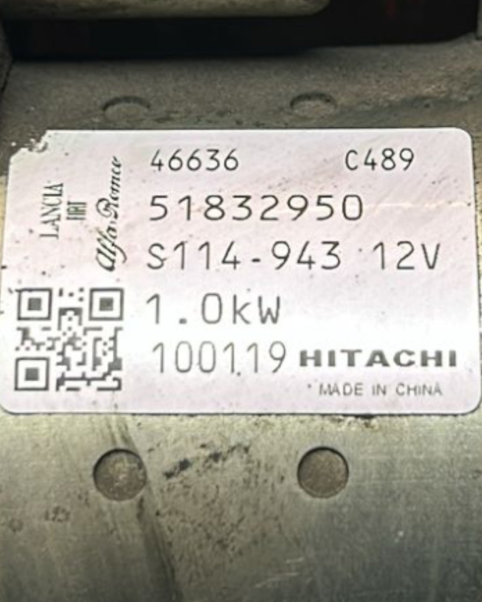 Motorino Avviamento Alfa Romeo Mito 1.4 Benzina (2008 > 2018) cod.51832950 - F&P CRASH SRLS - Ricambi Usati