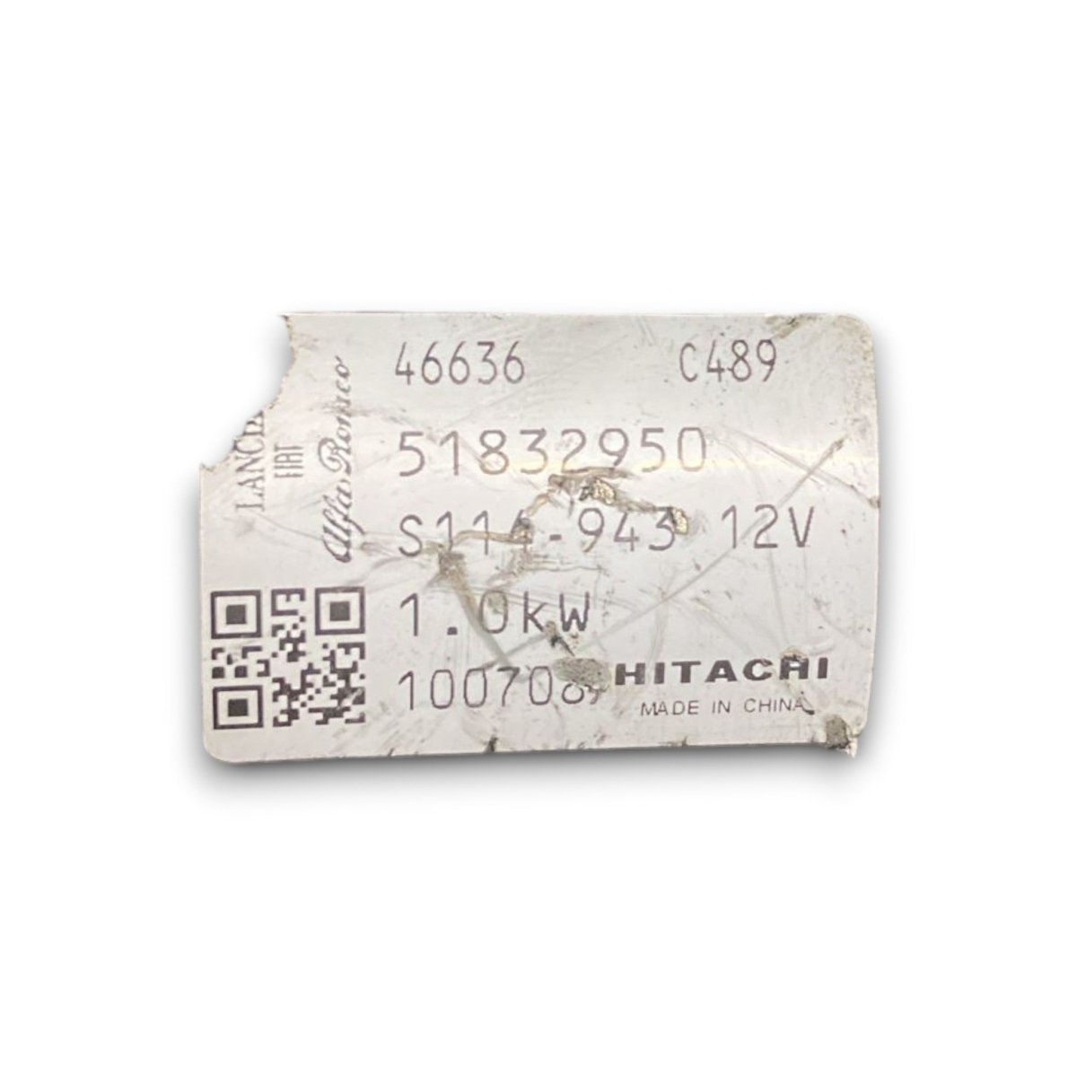 Motorino avviamento Alfa Romeo Mito cod . 51832950 1.4 benzina (2008 > 2018) - F&P CRASH SRL - Ricambi Usati