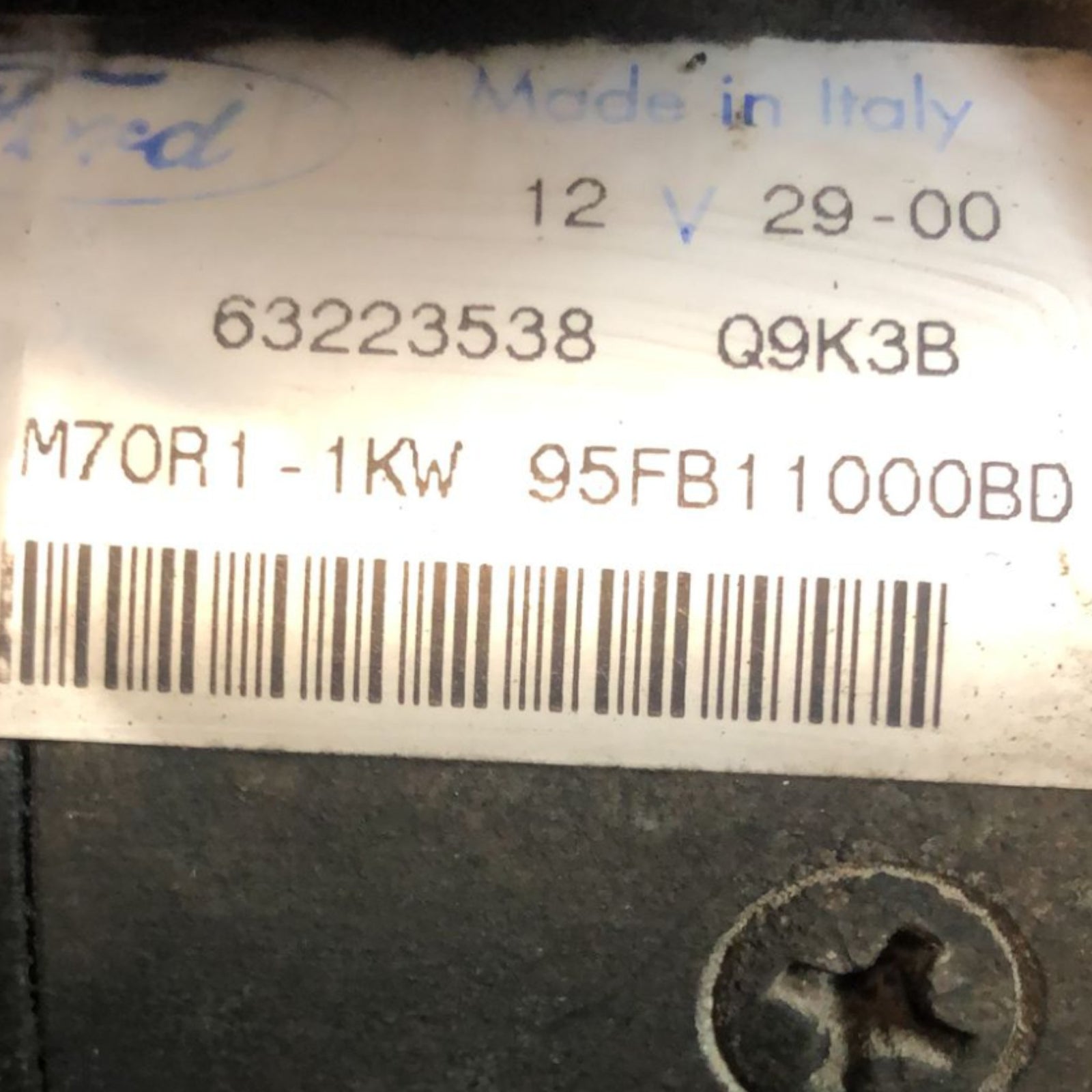 Starter Motor Ford Ka 1.3 Petrol (1996 > 2008) code:63223538 - F&P CRASH SRLS - Used Parts