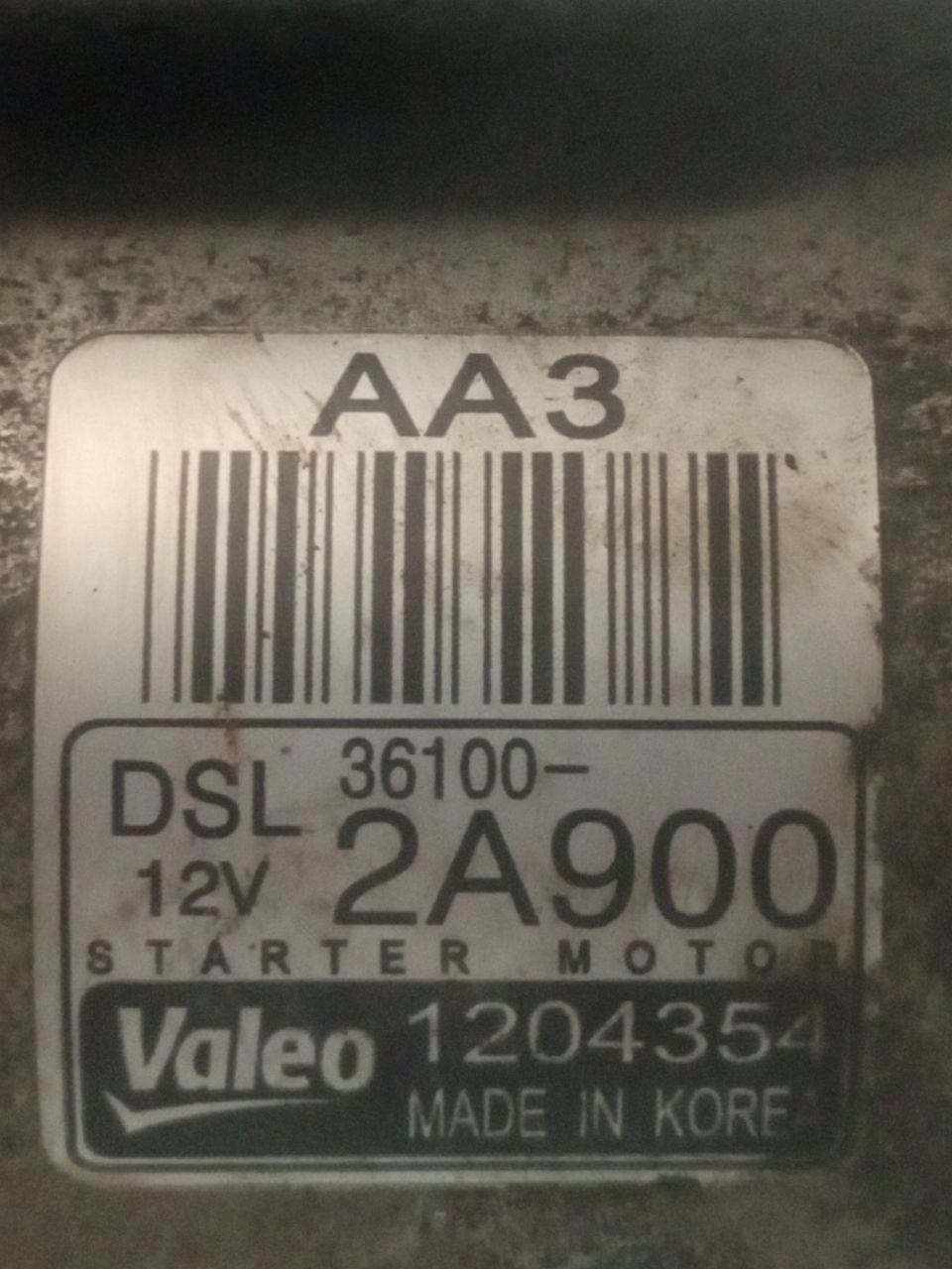 Kia Soul 1.6 Diesel Starter Motor (2014) code: 36100-2A900 / 1204354 - F&P CRASH SRLS - Used Parts