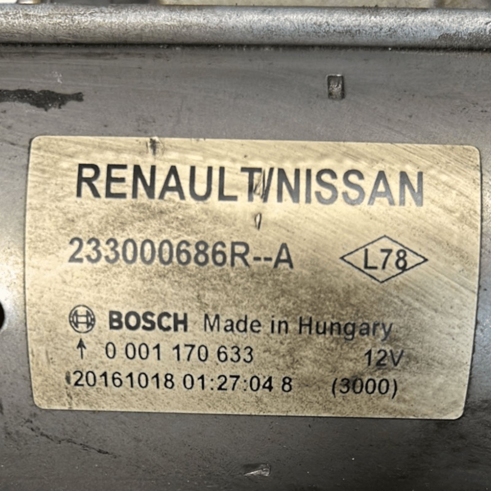 Starter Motor Renault Espace 1.6 Diesel (2015 > 2023) code:233000686R - F&P CRASH SRLS - Used Parts