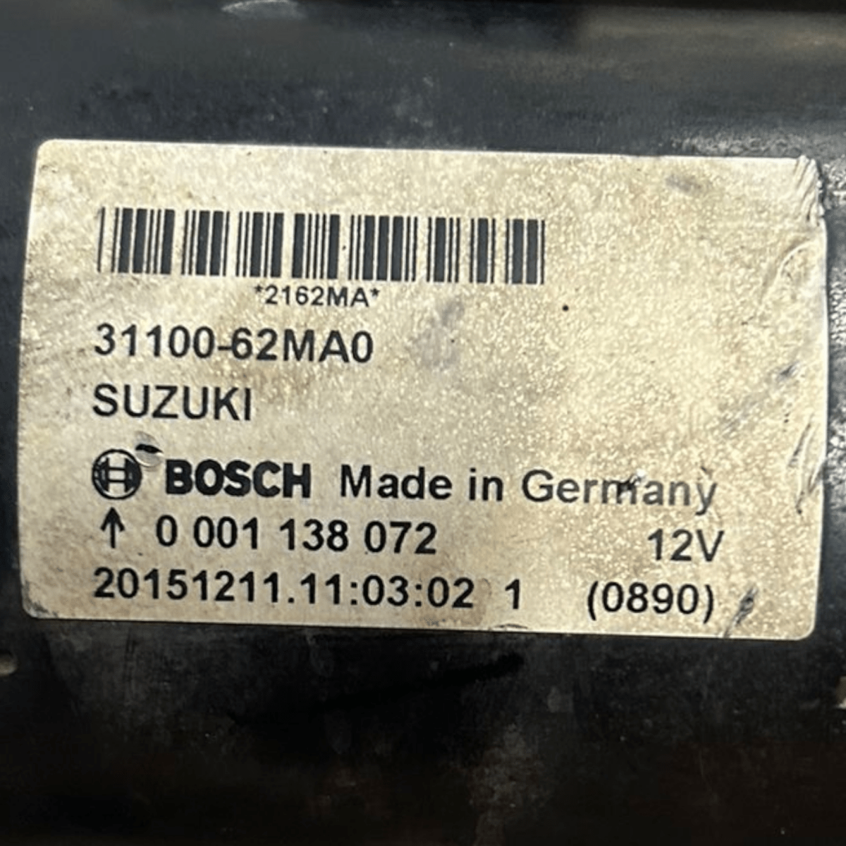 Starter motor suzuki sx4 s - cross 1.0 petrol code:31100 - 62MA0 (2013 > 2022) - F&P CRASH SRL - Used Parts