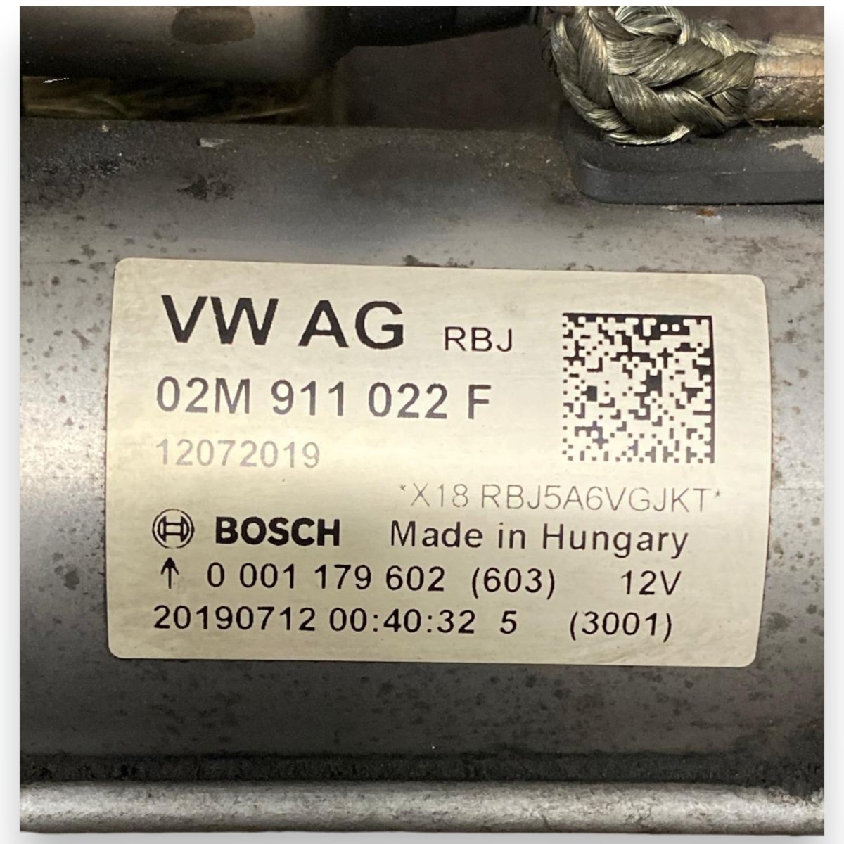 Starter motor Volkswagen Golf VII 1.6 Diesel (2012 - 2018) Code: 02M911022F - F&P CRASH SRLS - Used Parts