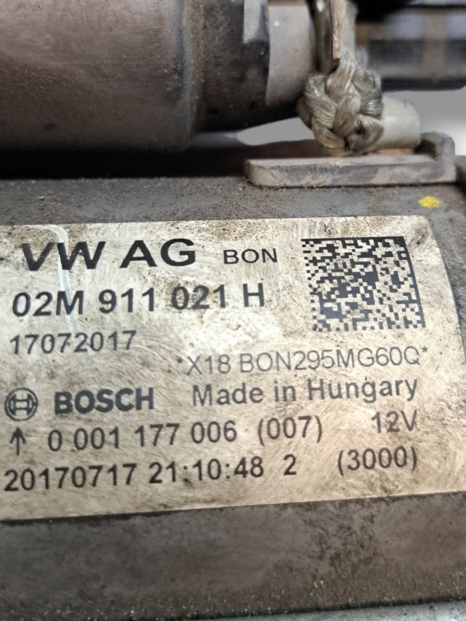 Motorino Avviamento Volkswagen Up 1.0 Benzina (2012>) COD:02M911021H - F&P CRASH SRLS - Ricambi Usati