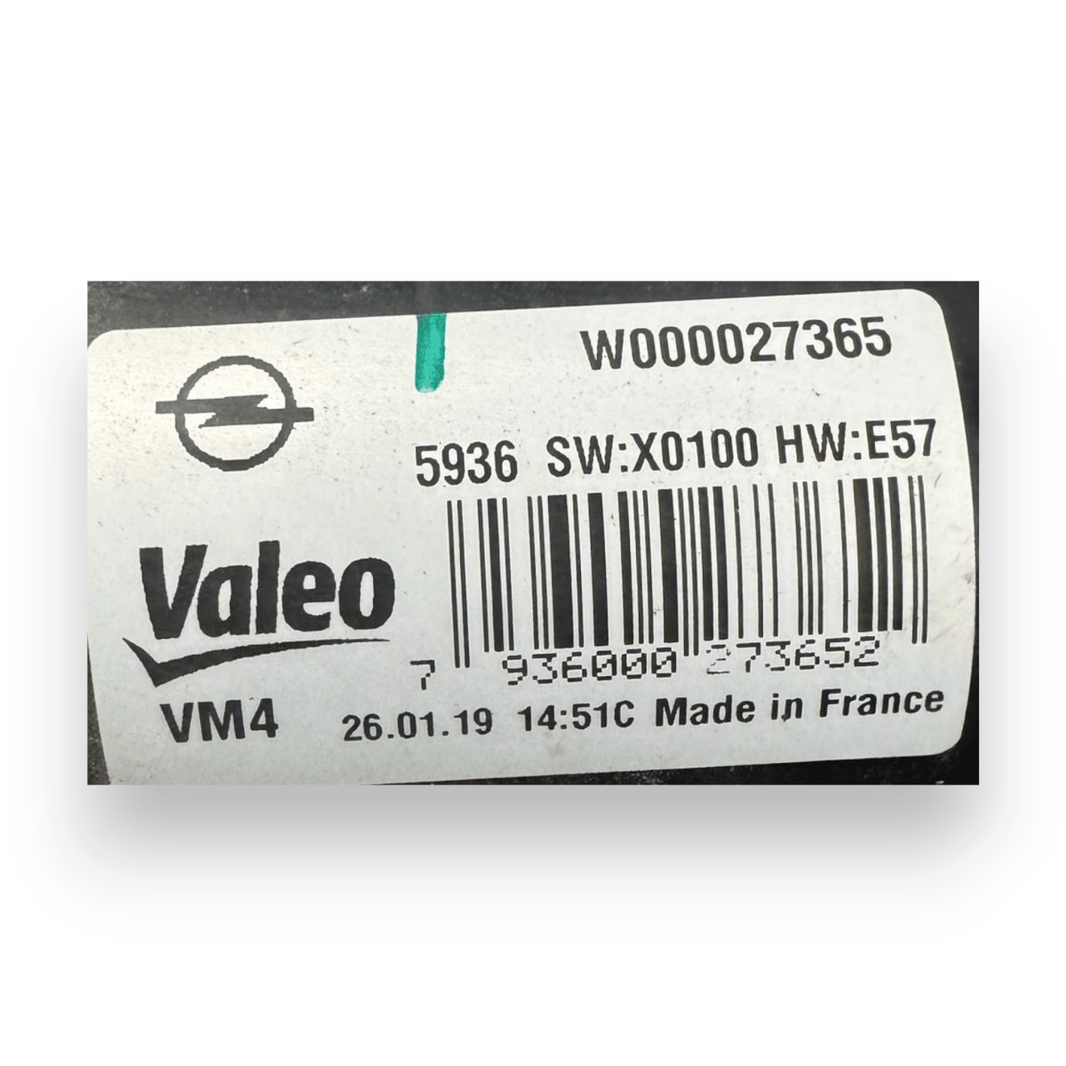 Motorino tergicristalli anteriore destro (dx) Opel Zafira C cod.W000027365 (2011 - 2019) - F&P CRASH SRL - Ricambi Usati