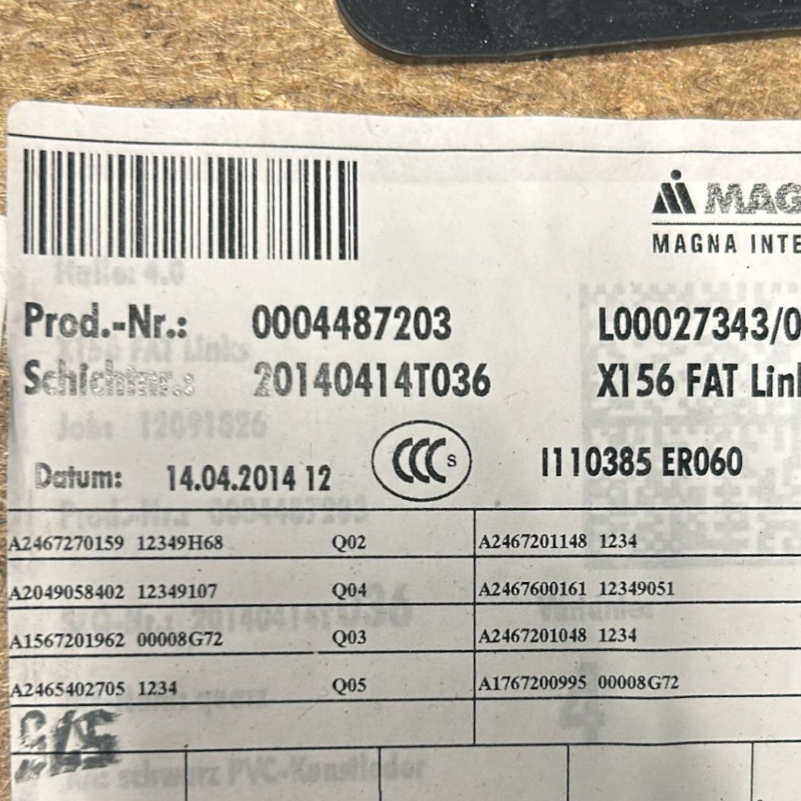 Pannello Porta Interno Anteriore Sinistro Mercedes Benz GLA (X156) cod.A2467270159 (2013 > 2019) - F&P CRASH SRLS - Ricambi Usati