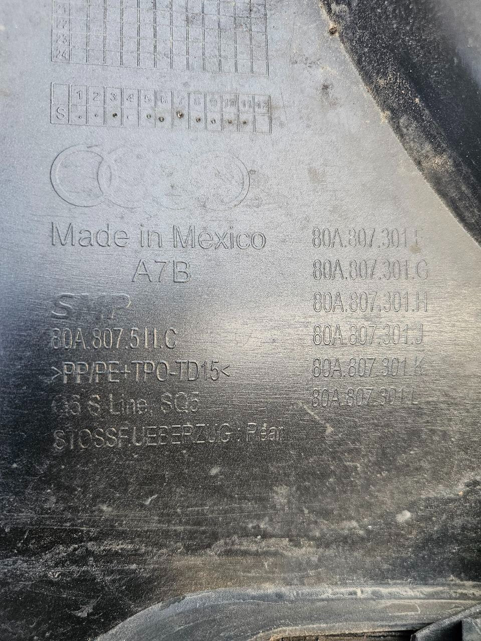 Paraurti Posteriore Audi Q5 II Cod:80A807511C (2017 - >) Senza Diffusore - F&P CRASH SRLS - Ricambi Usati