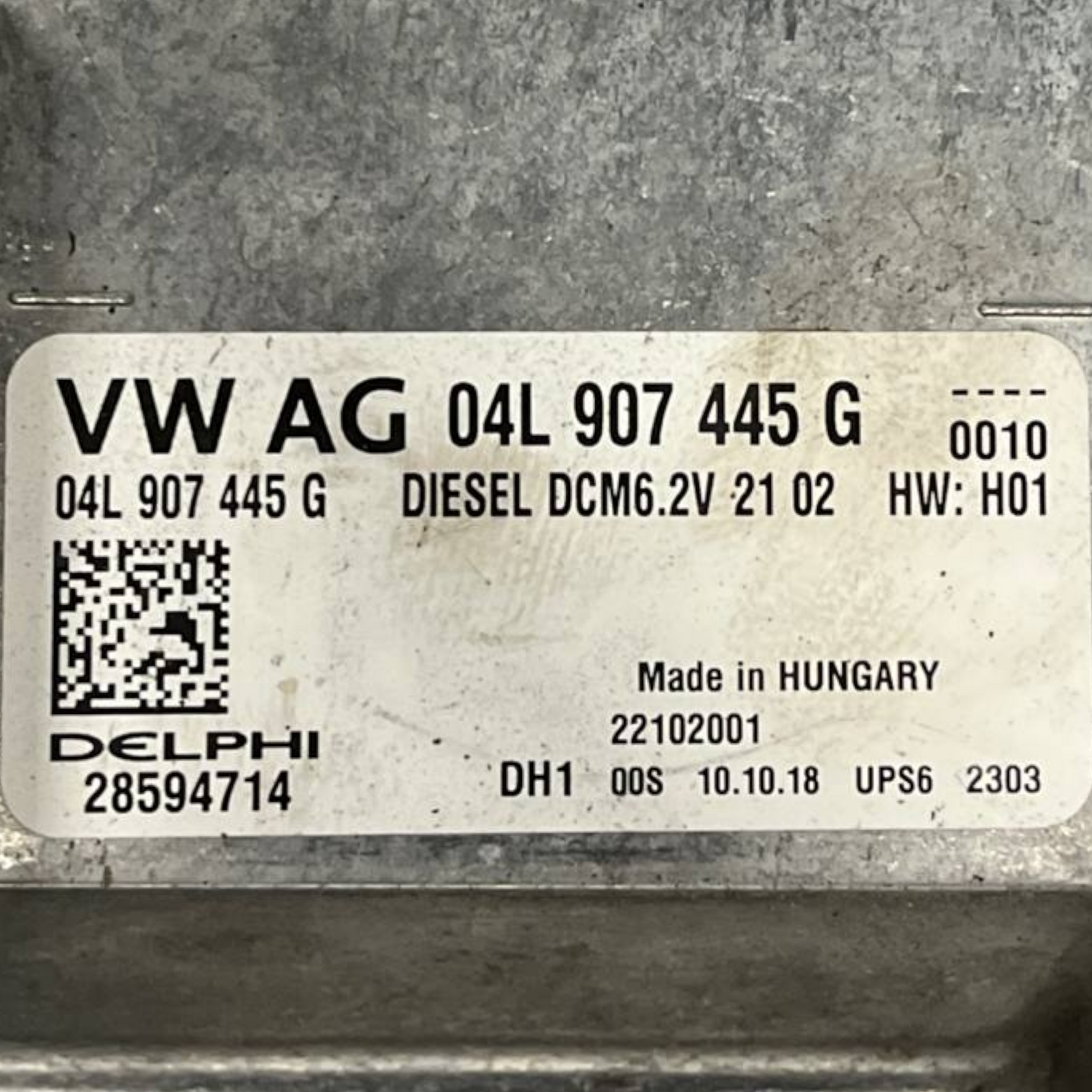 Unité de contrôle de l'ECU Audi Q2 1.6 Diesel (2016 -) COD: 04L907445G