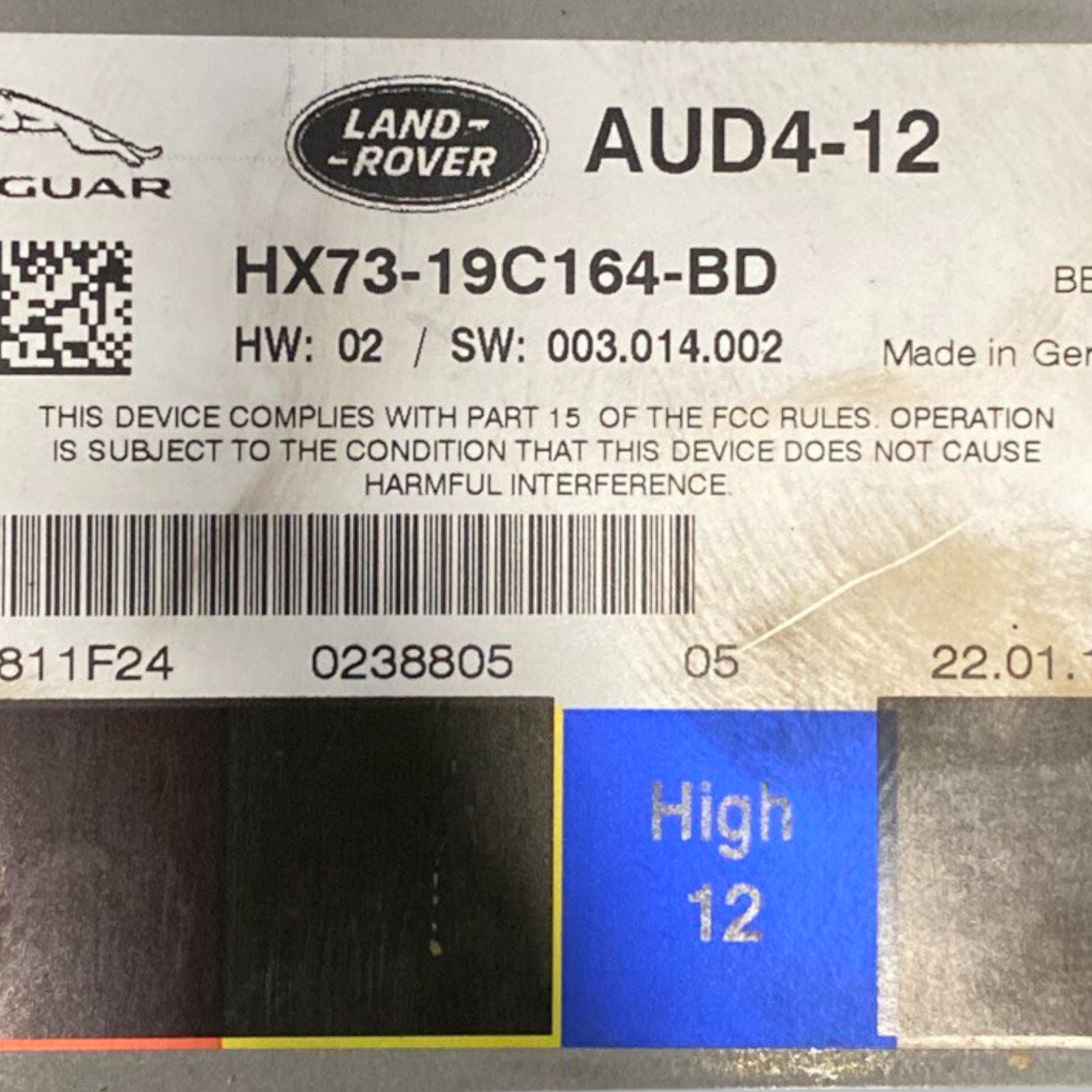 Audioverstärkersteuerung Jaguar E-Pace X540 Cod: HX73-19C164-BD (2017-)