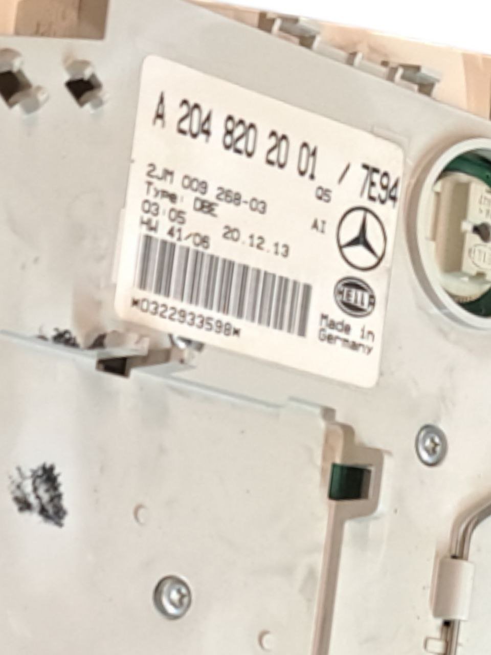 Interior Cabin Ceiling Light Mercedes - Benz Class C W204 (2007 - 2014) COD:A2048202001 - F&P CRASH SRLS - Used Parts