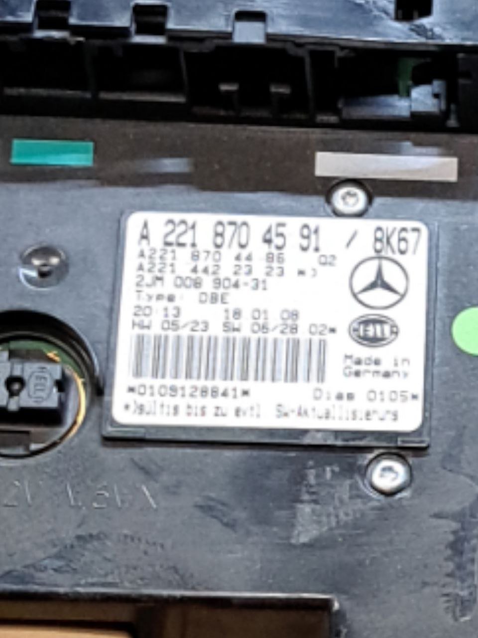 Plafoniera Luce Interna Abitacolo Anteriore Mercedes - Benz Classe S W221 (2005 - 2013) COD:A2218704591 - F&P CRASH SRLS - Ricambi Usati