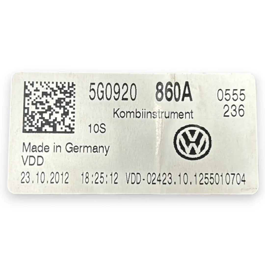 Dettaglio Quadro strumenti Volkswagen Golf VII dal 2012 cod. 5G0920860A - foto 3
