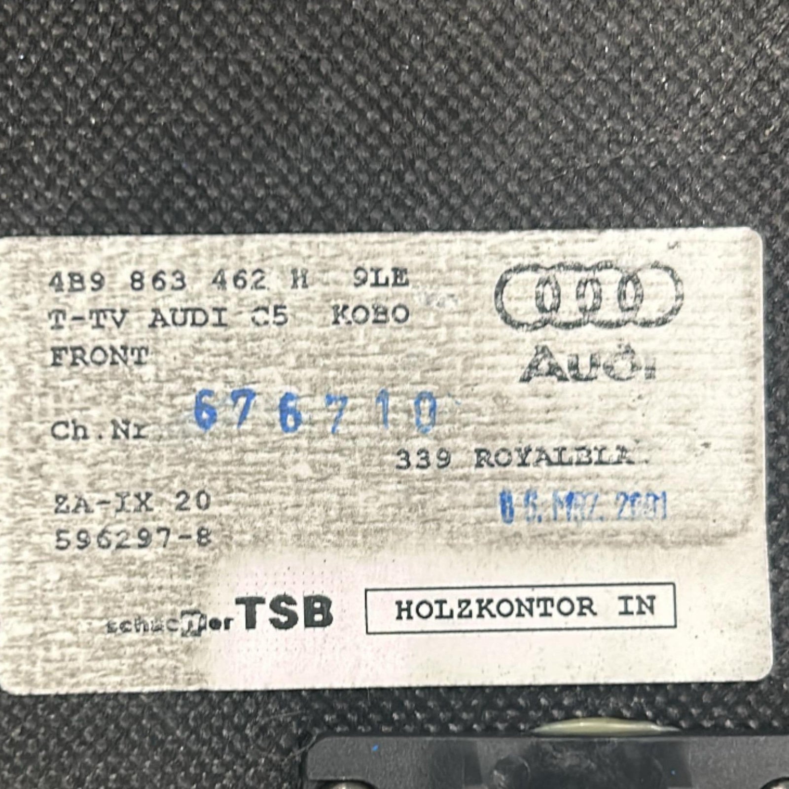 Ripiano / Tappeto Bagagliaio Audi A6 (C5) cod.4B9863462H (1997 > 2004) Pianale / Fondo - F&P CRASH SRLS - Ricambi Usati