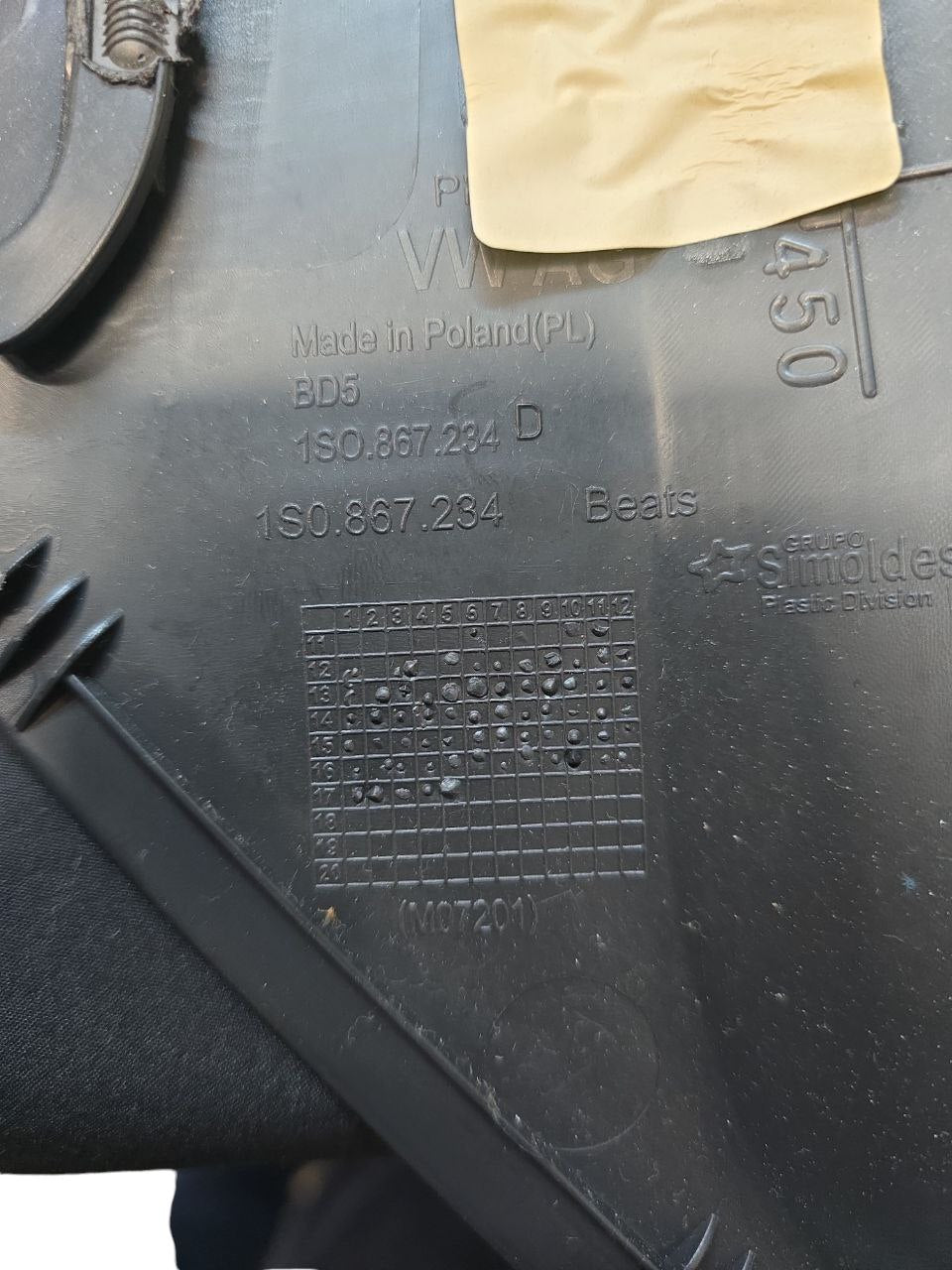 Covering / Internal Trim Right Pillar Volkswagen Up (2012 >) Code: 1S0867234 - F&P CRASH SRLS - Used Spare Parts