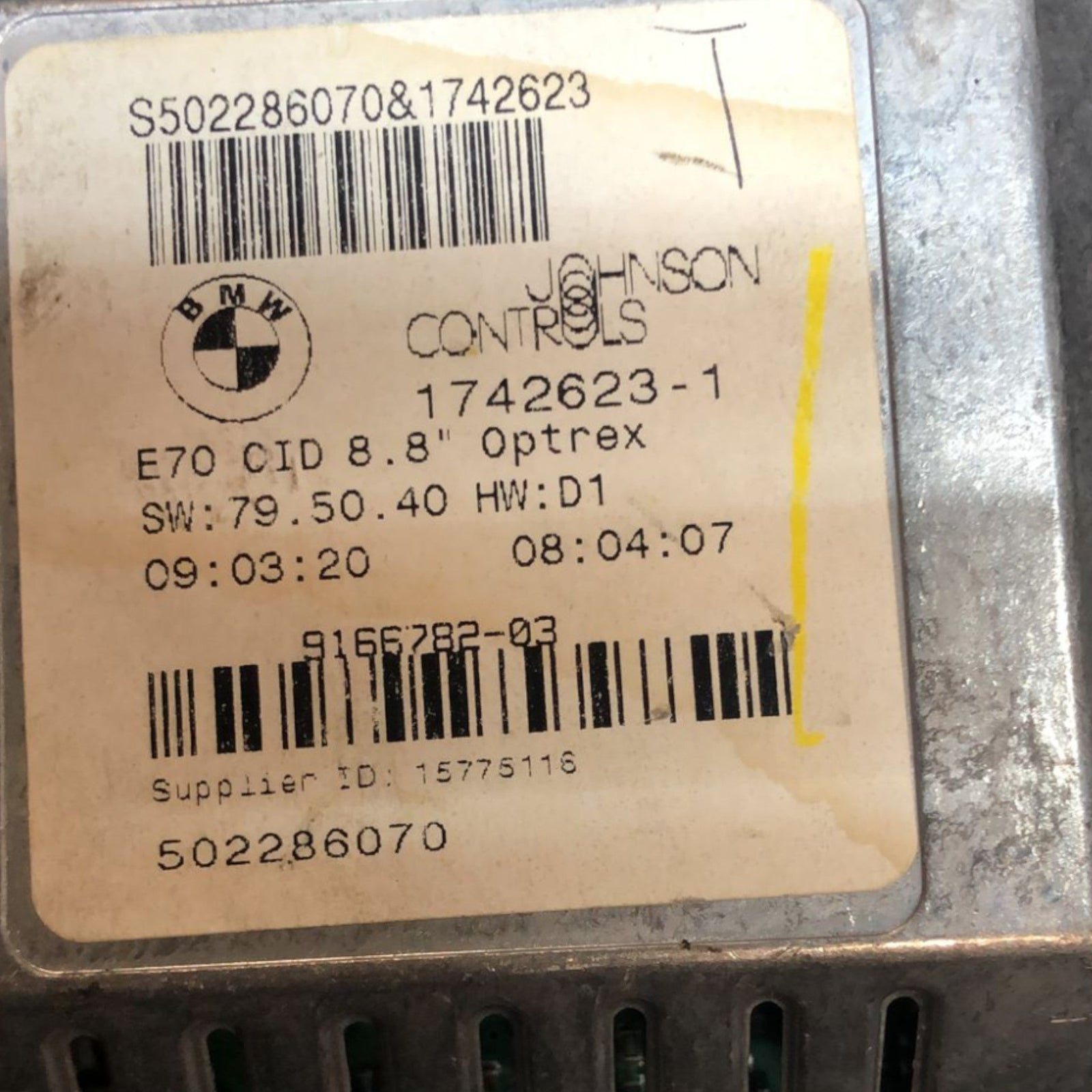 Schermo / Display Multifunzione Bmw X5 (2006 > 2013) cod:9166782 - 03 - F&P CRASH SRLS - Ricambi Usati