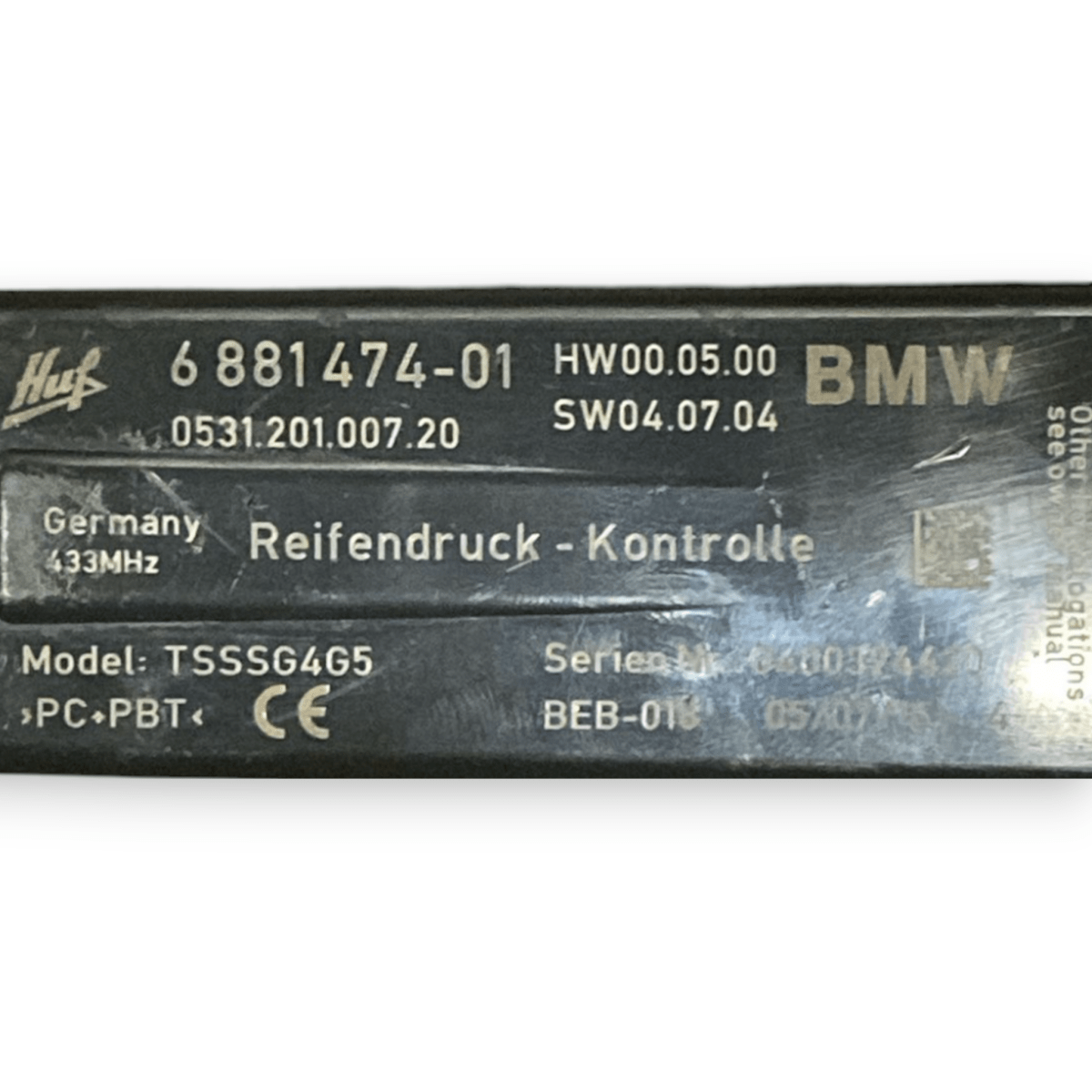 sensore di pressione dei pneumatici bmw serie 5 f10 cod:6881474 - 01 (2010 - 2017) - F&P CRASH SRLS - Ricambi Usati