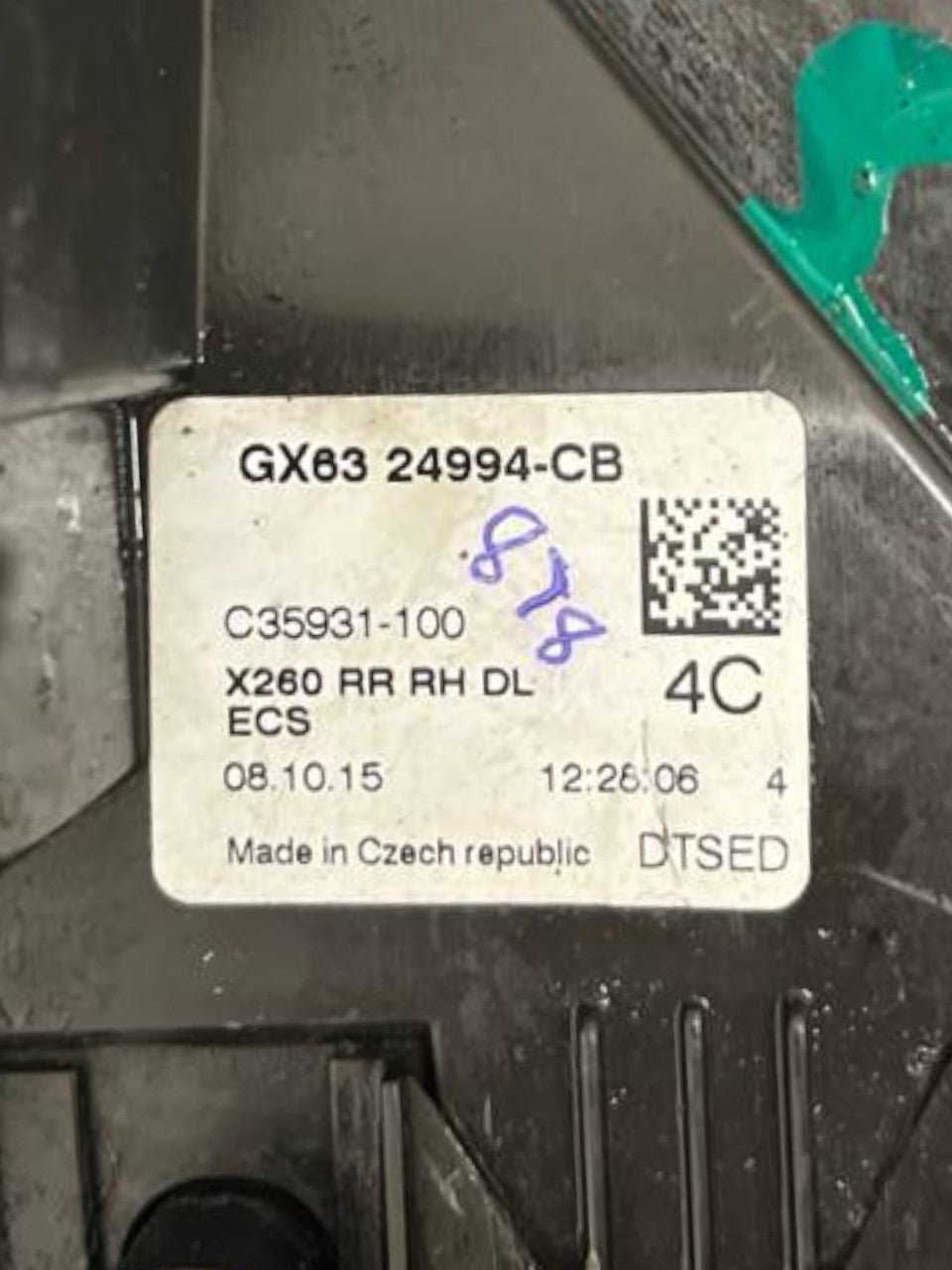 Door Lock / Rear Right Door Handle (dx) Jaguar XF X260 (2015 to 2021) code: GX63 - 24994 - CB - F&P CRASH SRLS - Used Parts