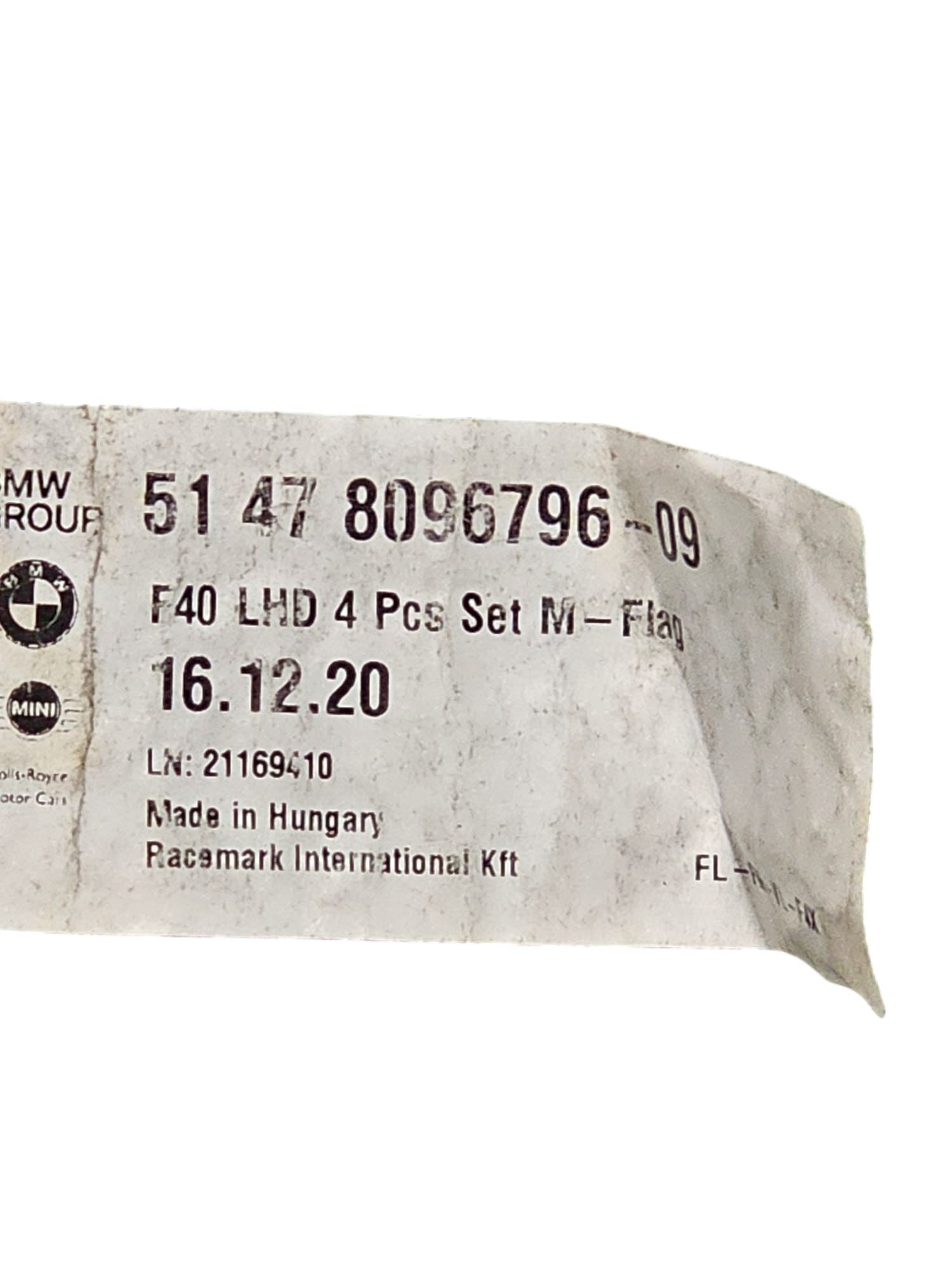 Set 4 Tappetini BMW Serie 1 F40 M Sport Cod:8096796 (2019 - 2024) - F&P CRASH SRLS - Ricambi Usati