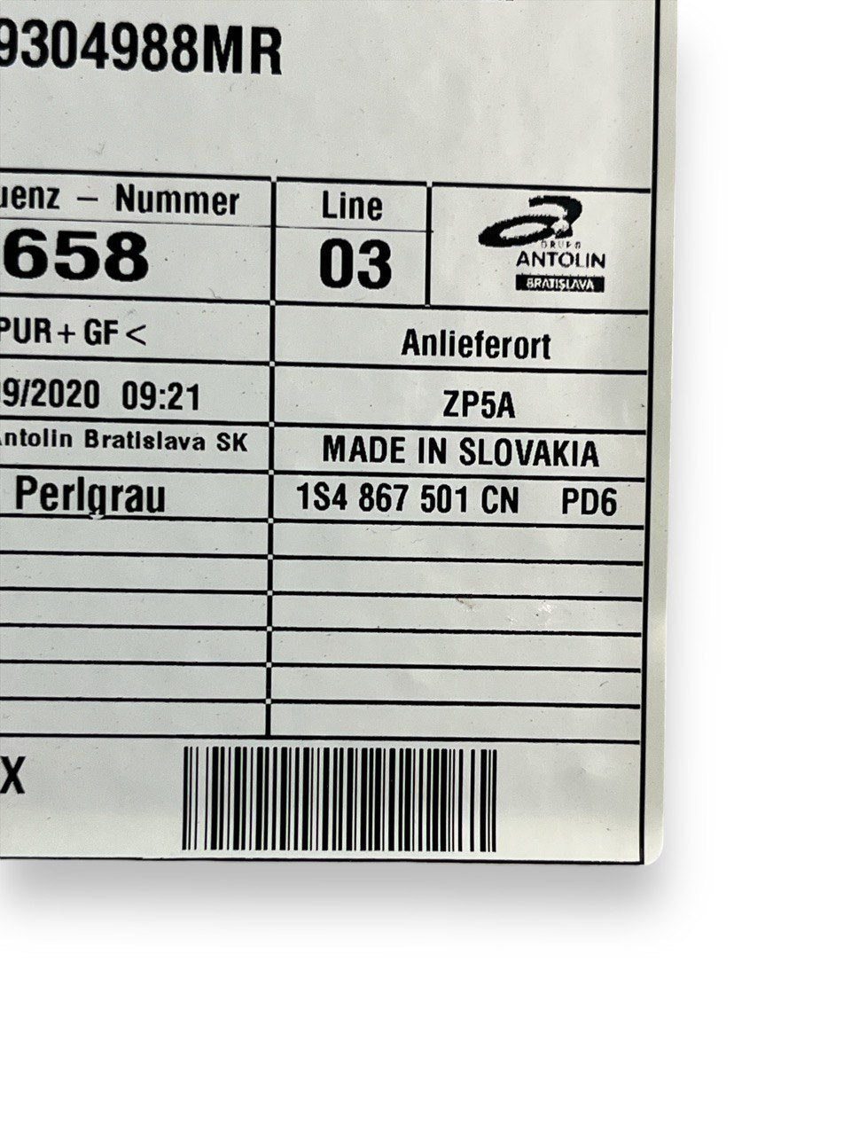 Sotto tetto / sotto cielo Volkswagen Up (2011 - 2023) cod.1S4867501CN - F&P CRASH SRLS - Ricambi Usati