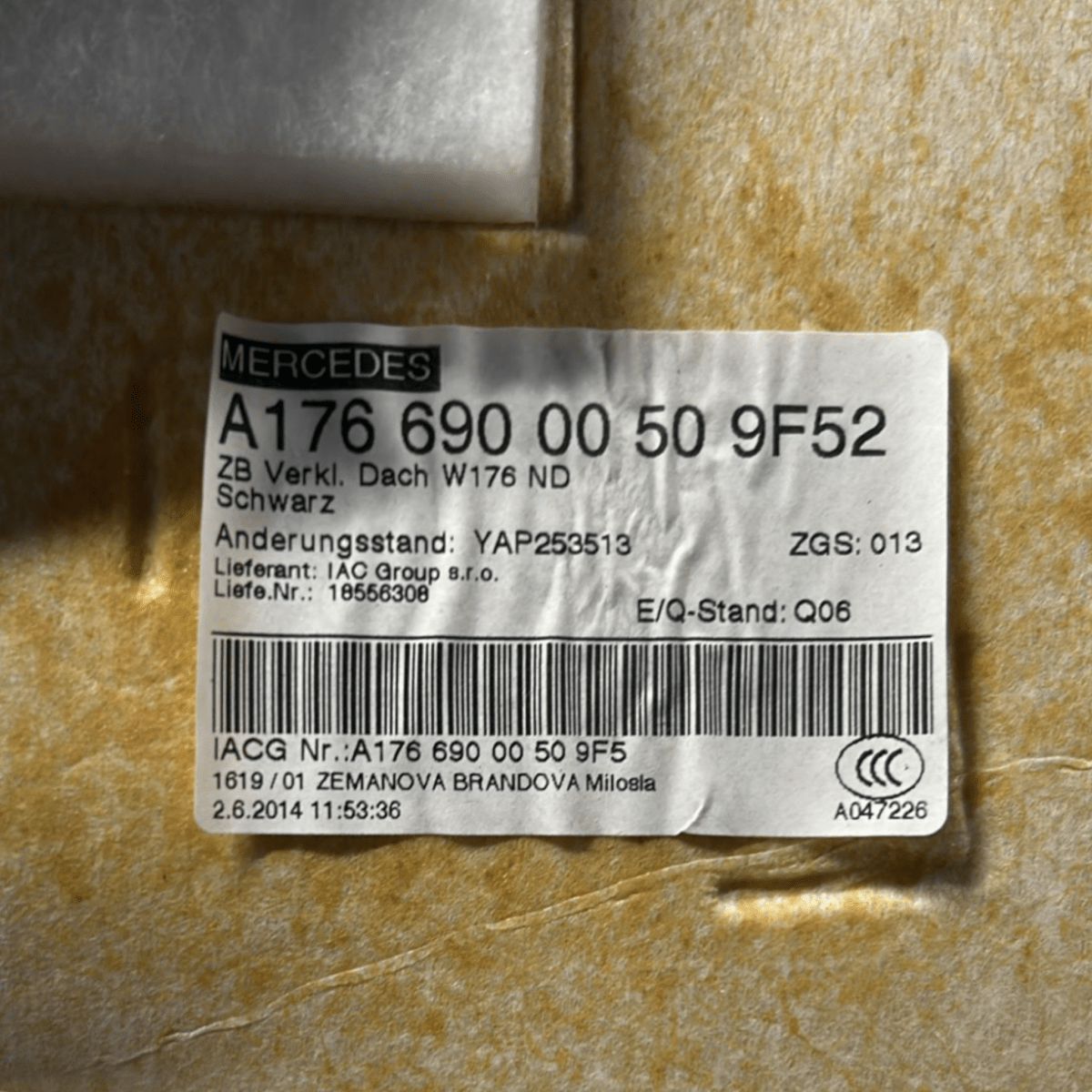 Attic / sky mercedes class a w176 code:a1766900050 (2012 > 2018) - F&P CRASH SRLS - Used Parts