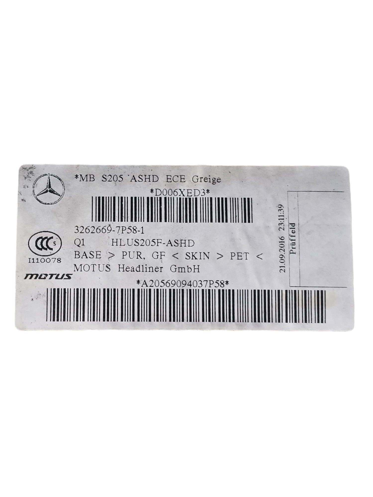 Sottotetto / Cielo Mercedes Classe C W205 SW Cod:A2056909403 (2014 - 2021) - F&P CRASH SRLS - Ricambi Usati