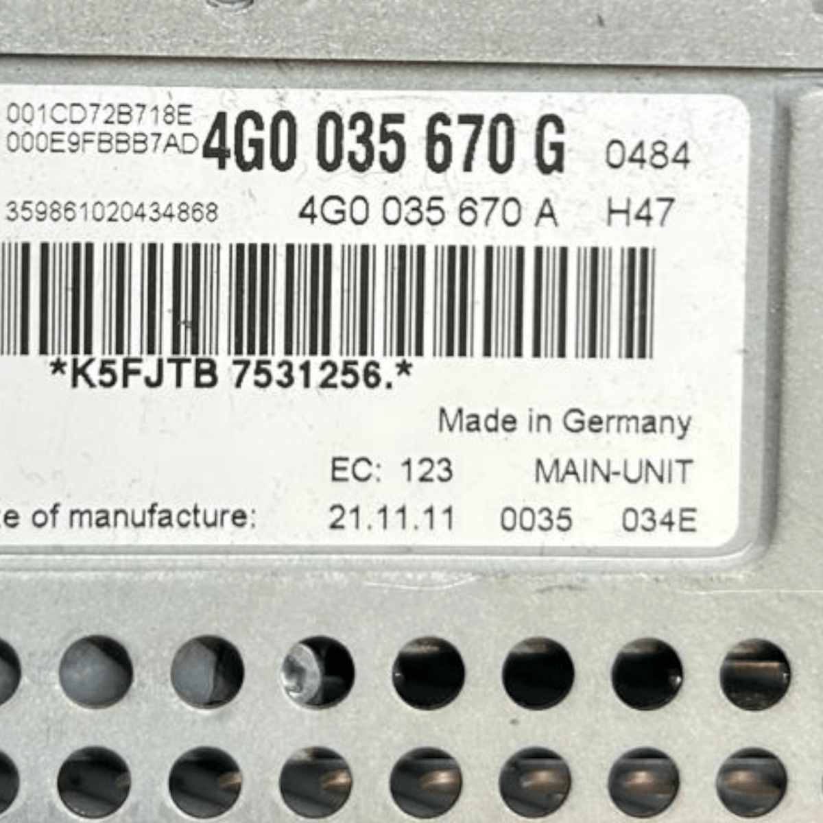 Stereo / autoradio audi a7 c8 cod:4G0035670G (2017 >2025) - F&P CRASH SRLS - Ricambi Usati