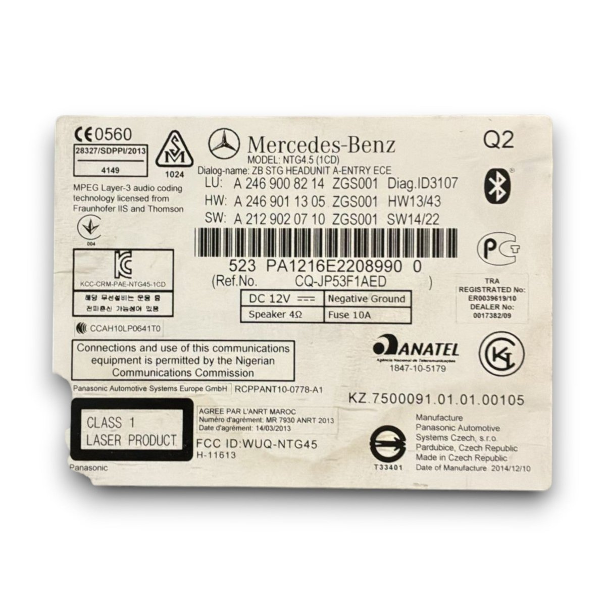 Stereo / autoradio mercedes benz classe a w176 cod . a2469008214 (2012 > 2018) - F&P CRASH SRL - Ricambi Usati