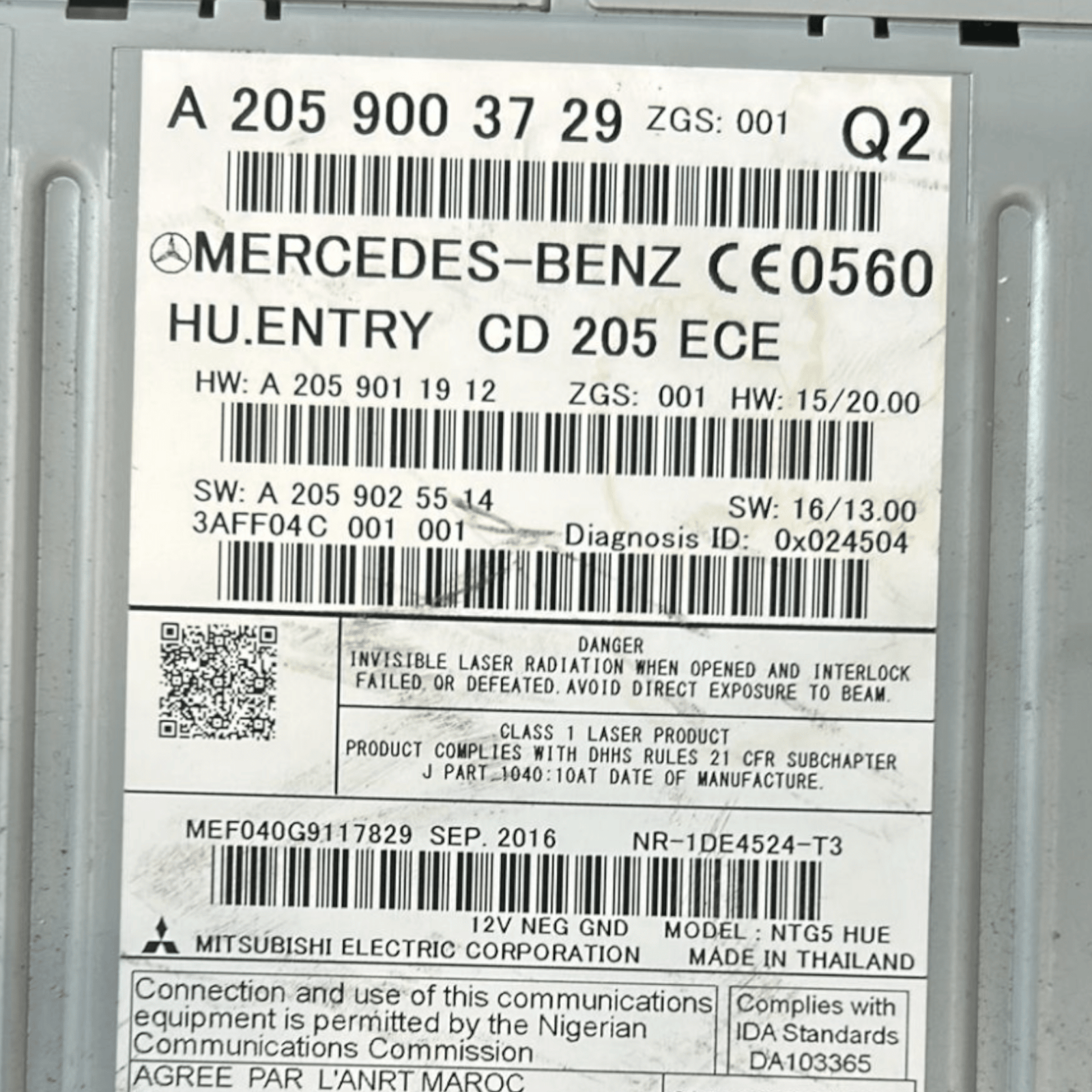 Stereo / Autoradio Mercedes Benz Classe C W205 (2014 > 2021) cod:A2059003729 - F&P CRASH SRLS - Ricambi Usati