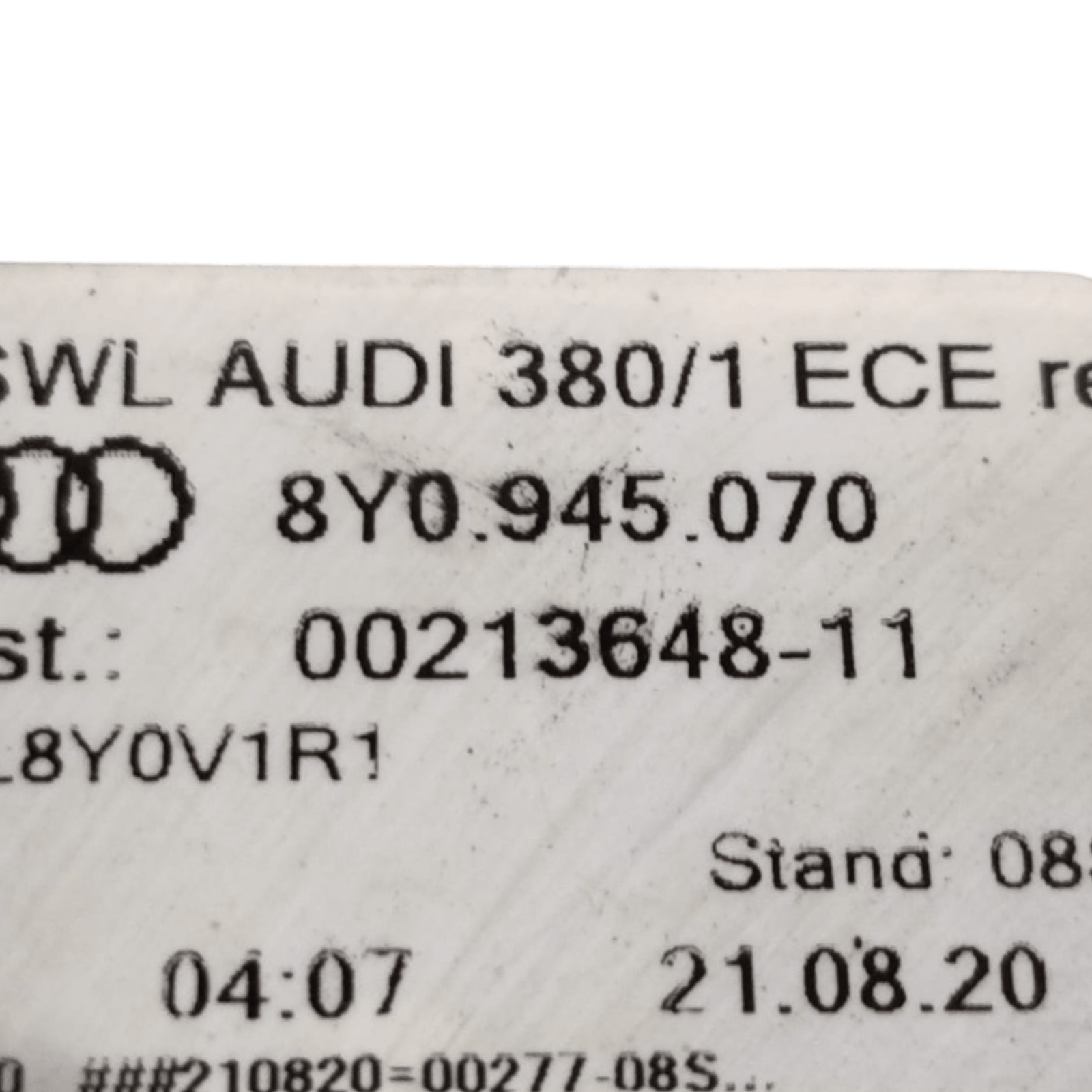 Stop / Fanale Esterno Destro Audi A3 8Y COD: 8Y0945070 (2020 - ) - F&P CRASH SRLS - Ricambi Usati