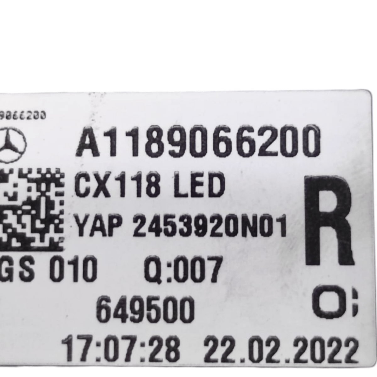 Stop / fanale interno destro mercedes cla x118 shooting brake cod: a1189066200 (2019 - 2025) - F&P CRASH SRLS - Ricambi Usati