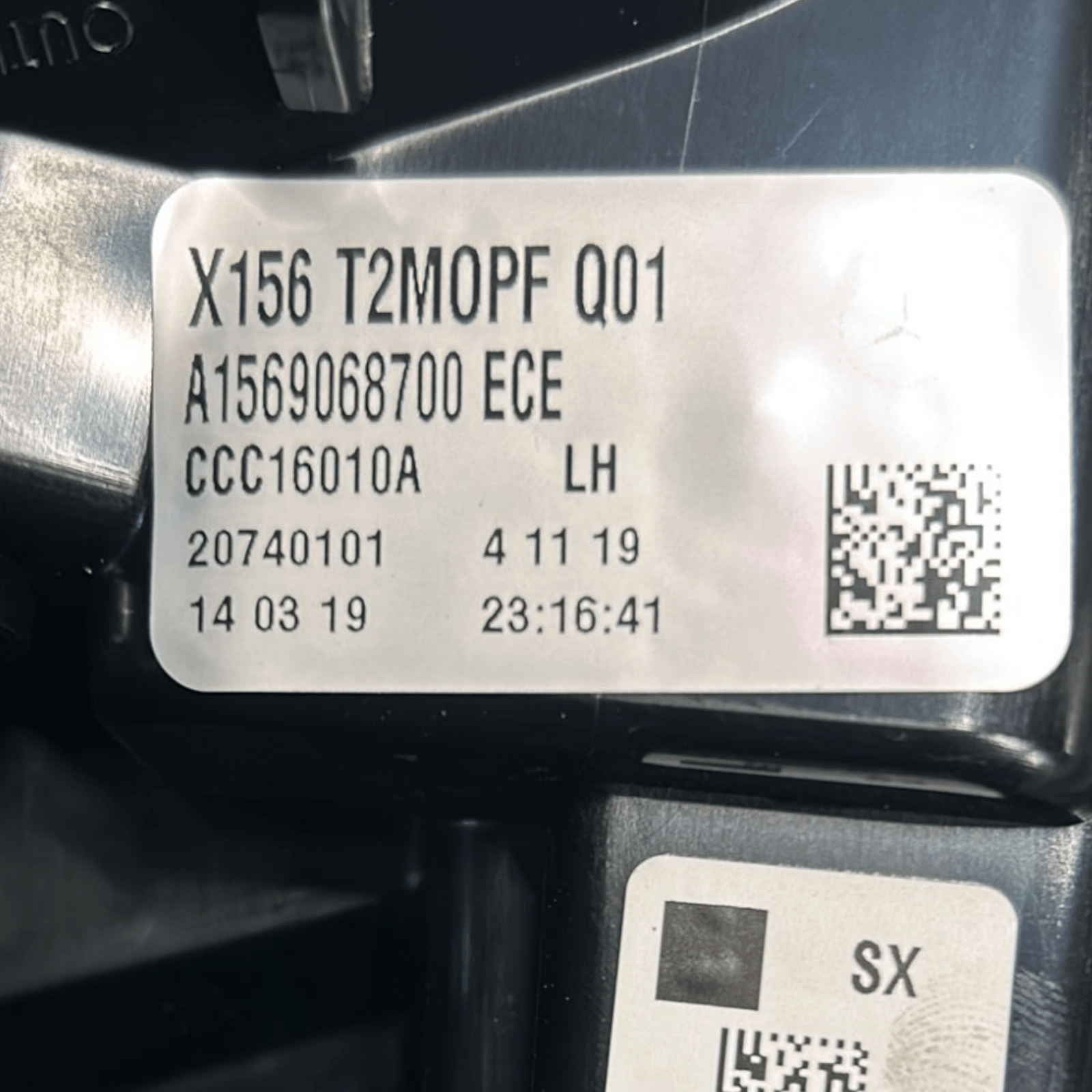 Stop / Rear LED Light Left Interior Mercedes Benz Gla code:X1569068700 (2013 > 2019) - F&P CRASH SRLS - Used Parts